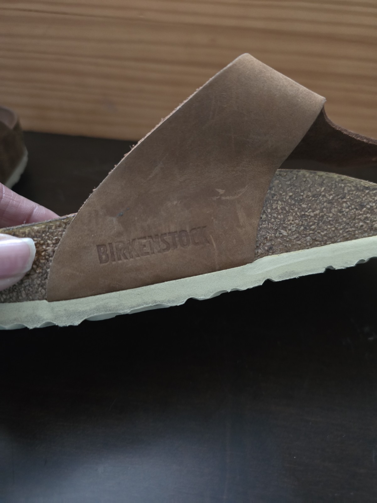Birkenstock Gizeh Big Buckle Cognac Oiled Leather Sandals Gold Hardware Size 40
