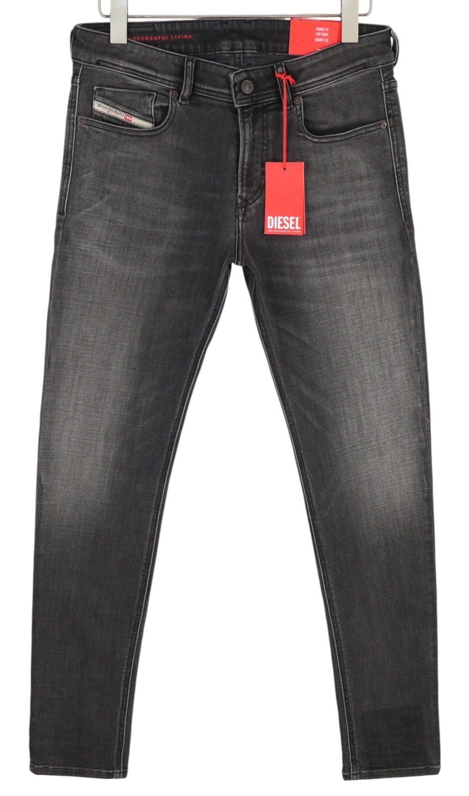 DIESEL 1979 Sleenker 0EIAG Men Jeans W32/L32 Skinny Fit Low Waist Washed Denim