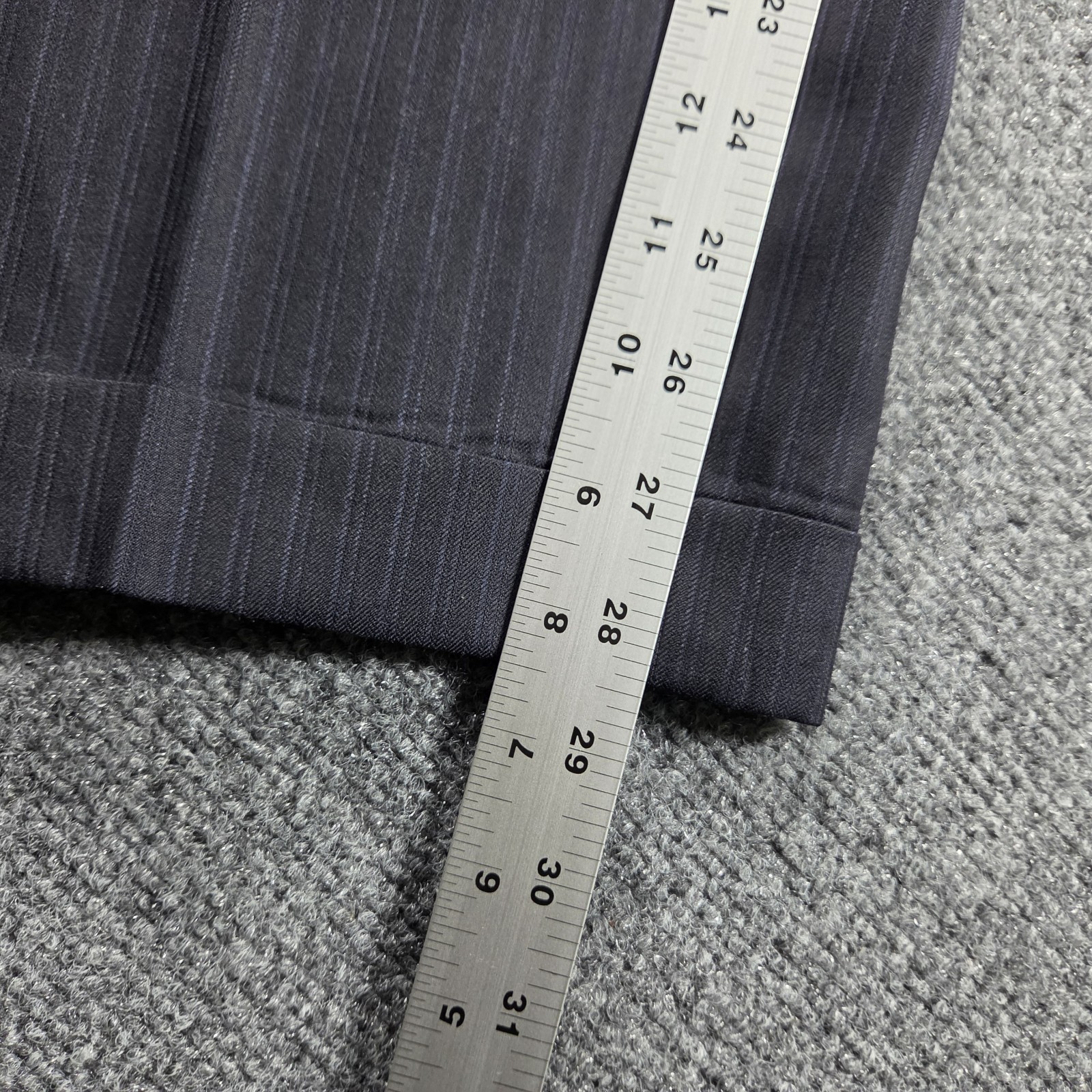 Jack Victor Classic Pinstripe Suit Men’s 46R Navy 40 X 29 Loro Piana Super 130’s