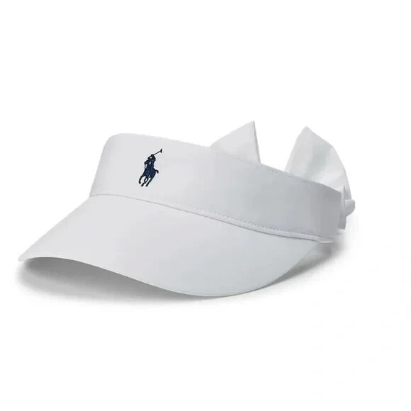 Polo Ralph Lauren Golf Visor, back strap with bow. White. NEW
