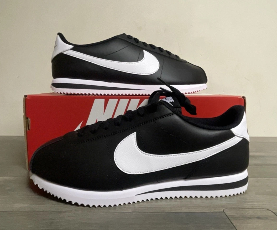 Men’s Nike Cortez Casual Shoes Sneakers – Black White DM4044-001 – Many Sizes
