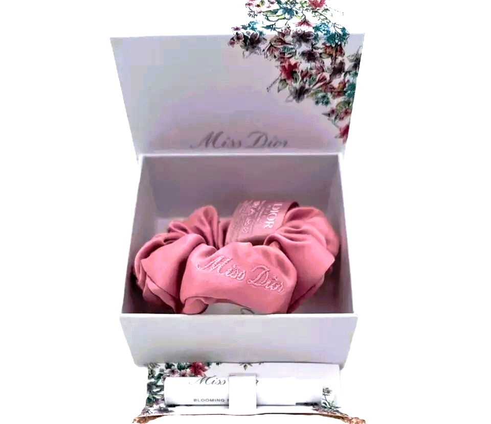 Miss Dior Pink Hair Scrunchie + Blooming Bouquet EDT Sample Spray Limited Ed NIB