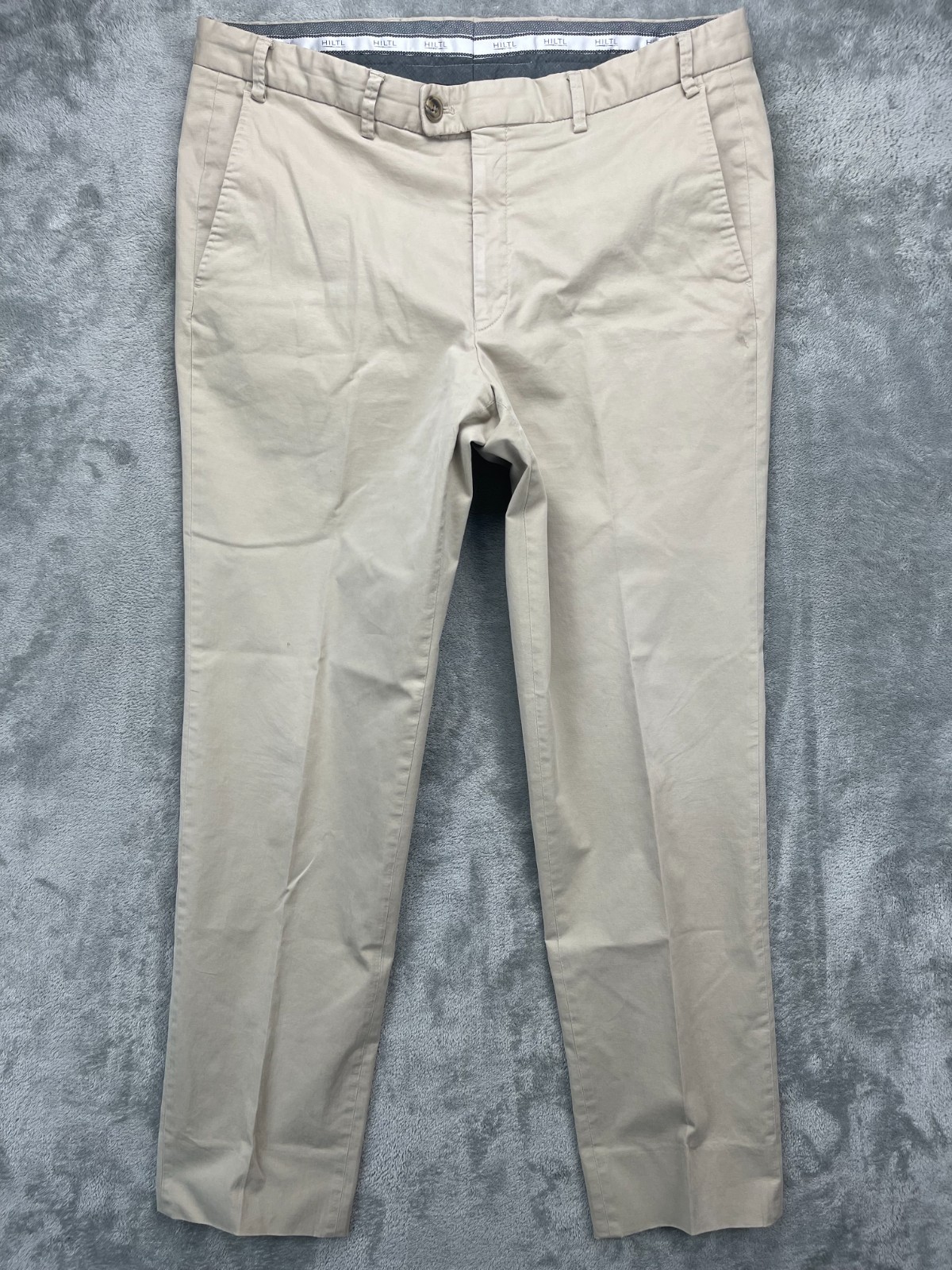 HILTL Men’s Dayne Pants 36×30 Beige Chinos Casual Solid Cotton Blend