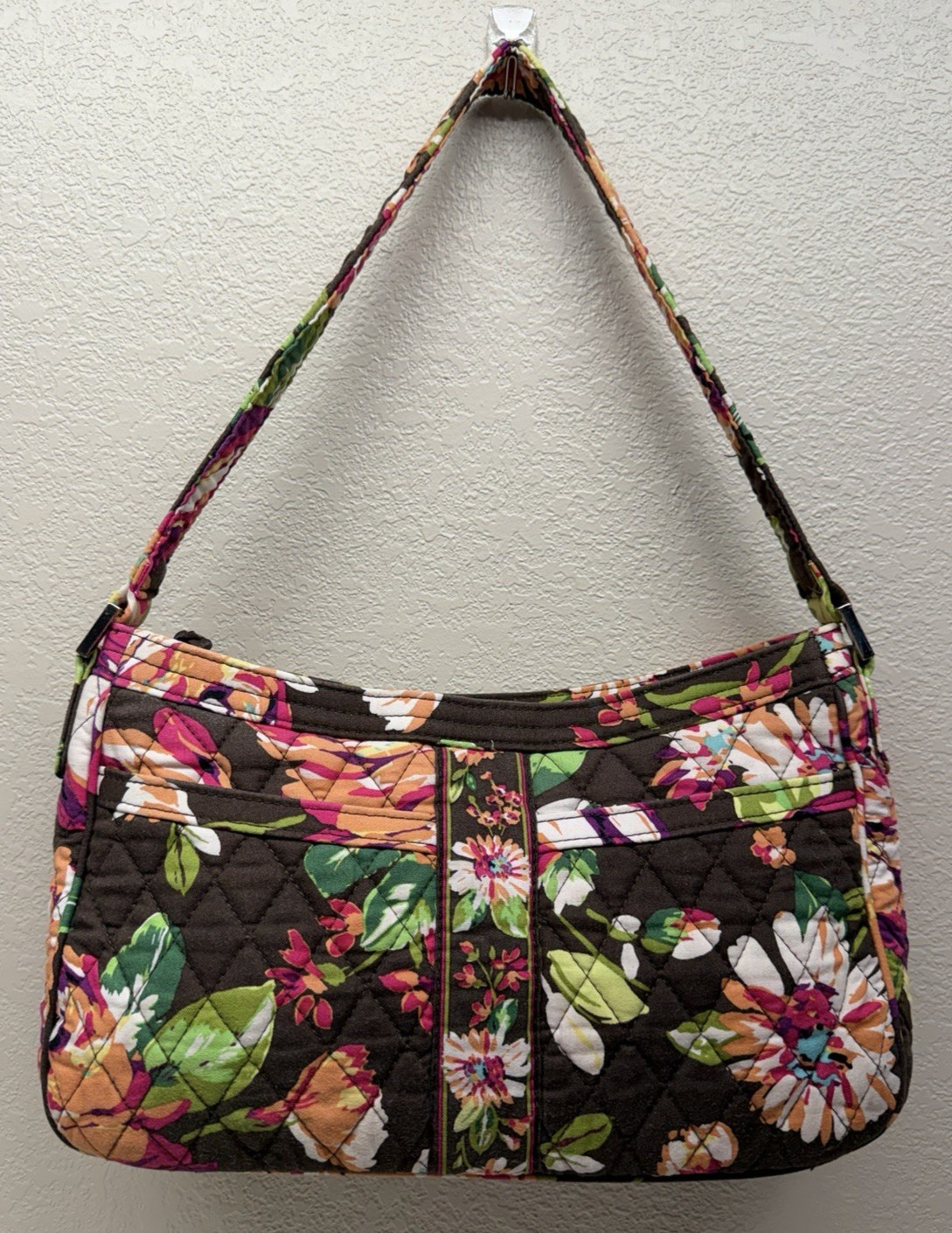 Vera Bradley English Rose Cassidy Quilted Purse Hand Bag Floral VGUC