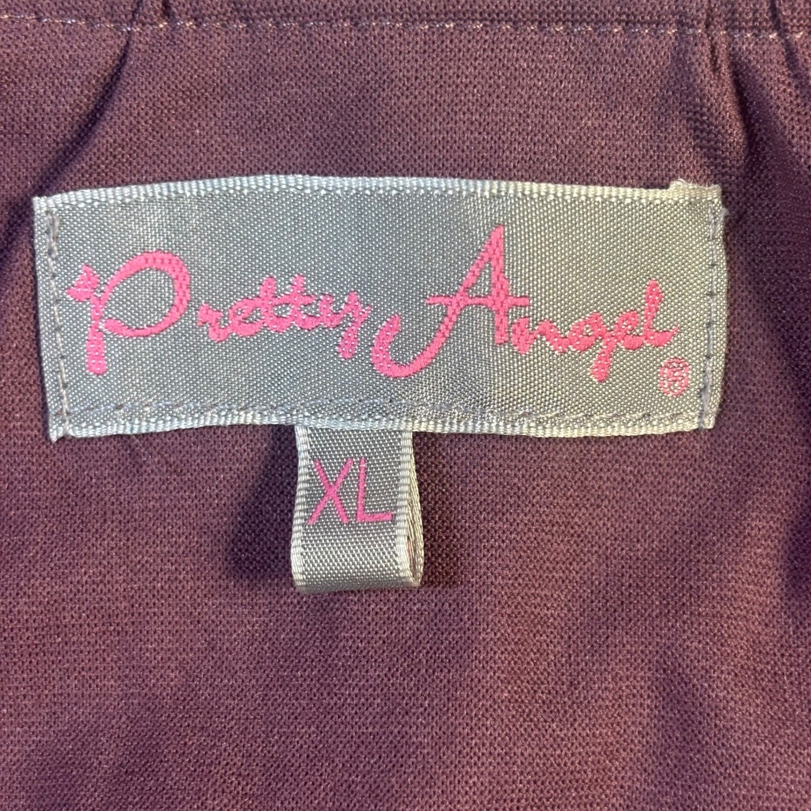 Pretty Angel Mauve Layered Ruffle Rosette Knit Tunic Dress XL Boho Lagenlook