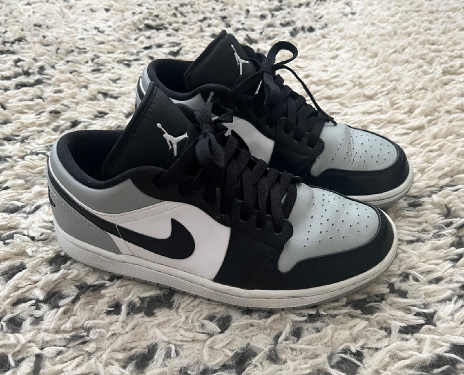 Nike Air Jordan 1 Low Shadow Toe Light Smoke Grey Black Men’s Size 7.5 Sneakers