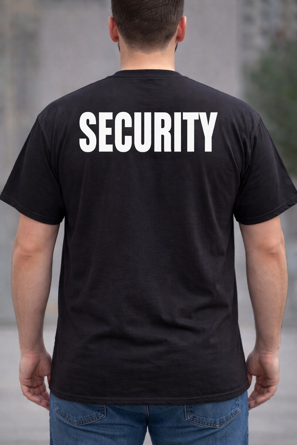 Security Printed left Chest & Full Back T-Shirt