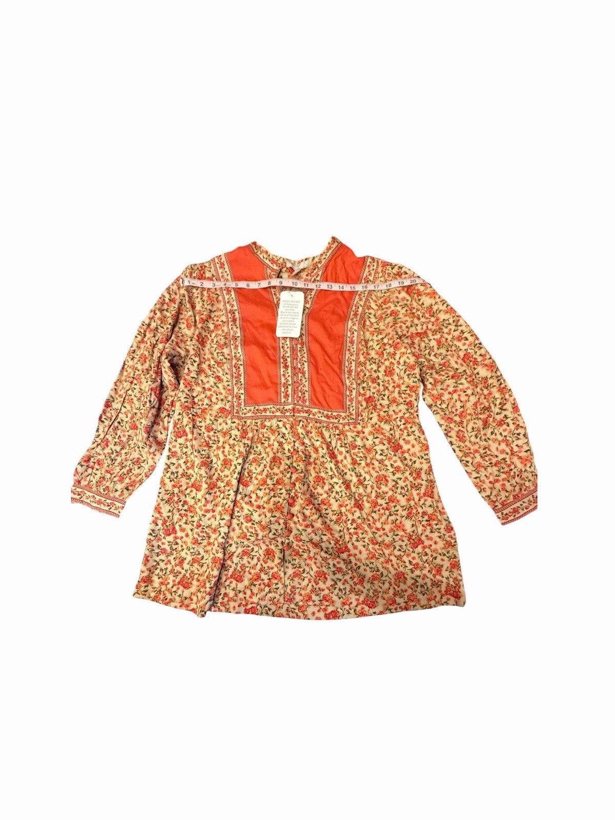 Woman Within Floral Boho Tunic Top 14/16 M