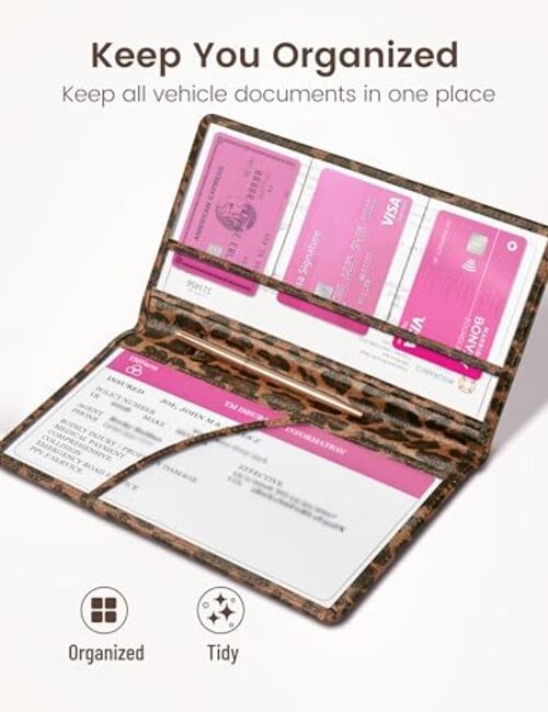 Leopard Car Registration and Insurance Holder, Car Big Size darkleopard