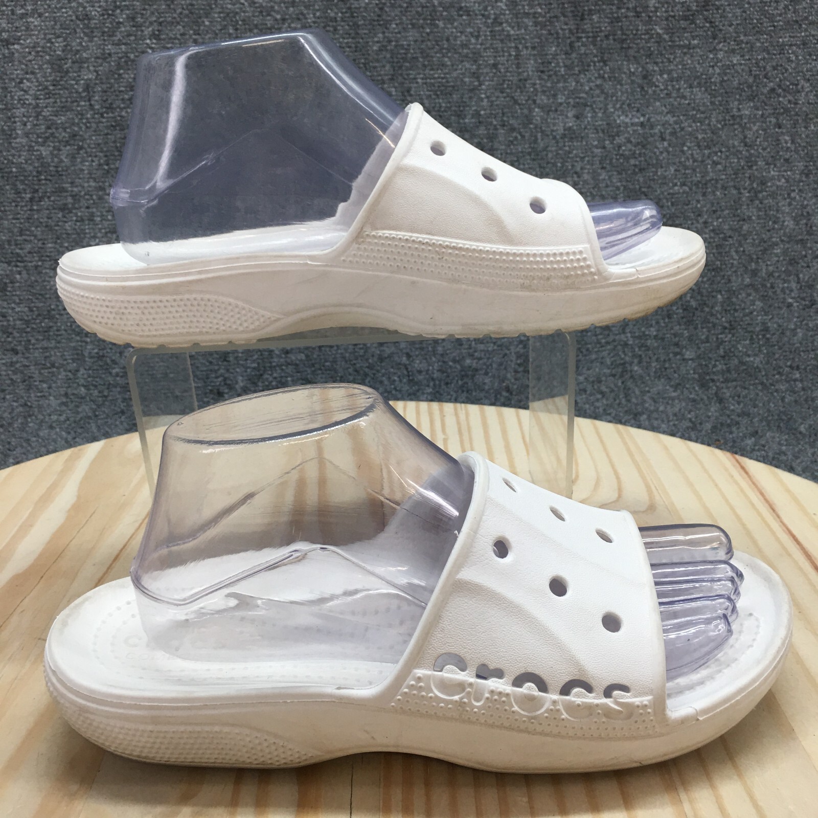 Crocs Sandals Mens 6 Womens 8 Baya Casual Slip On Slide Flats 208215 White