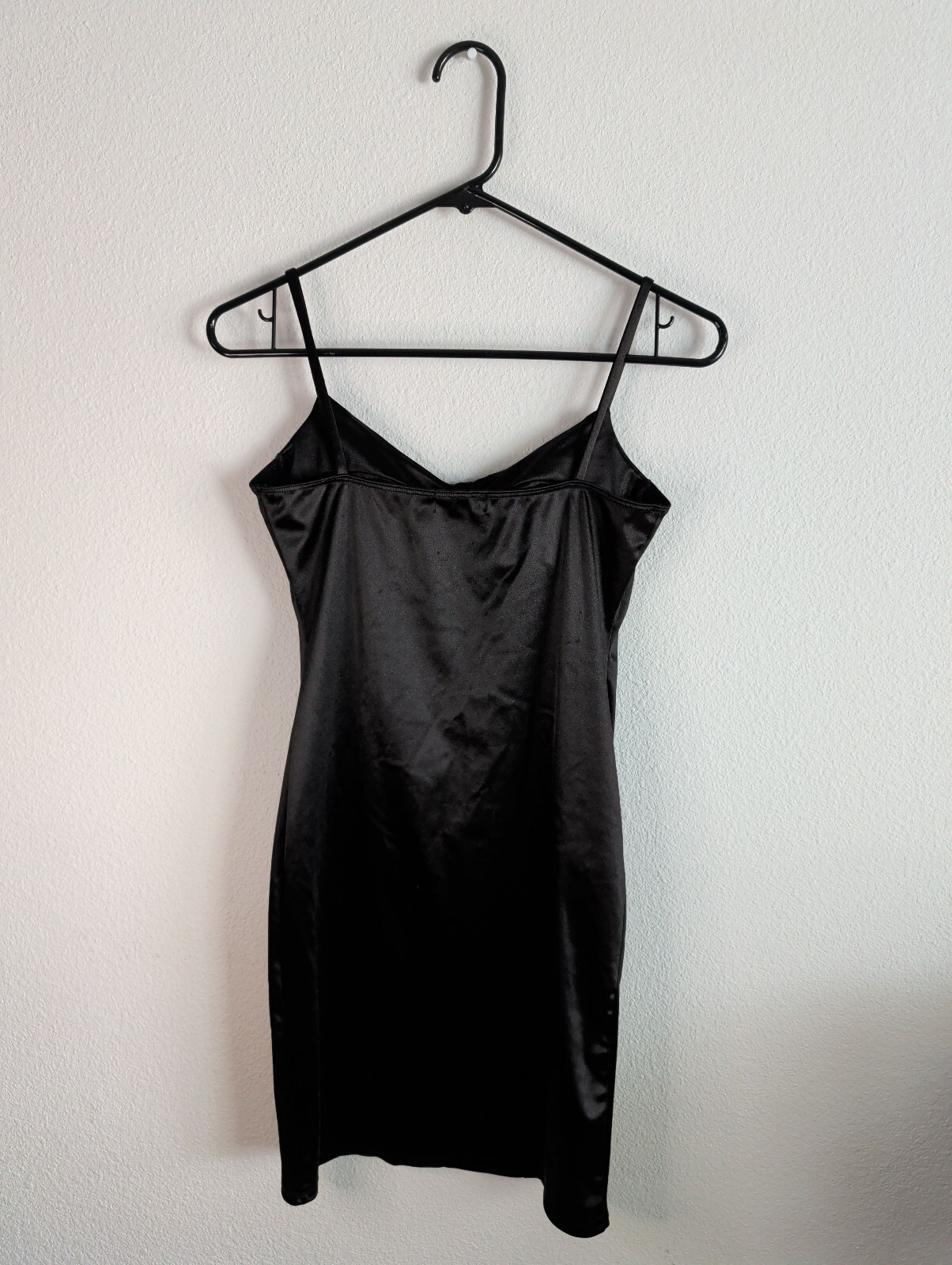 Black Bodycon Midi Dress Spaghetti Strap Cocktail Party M