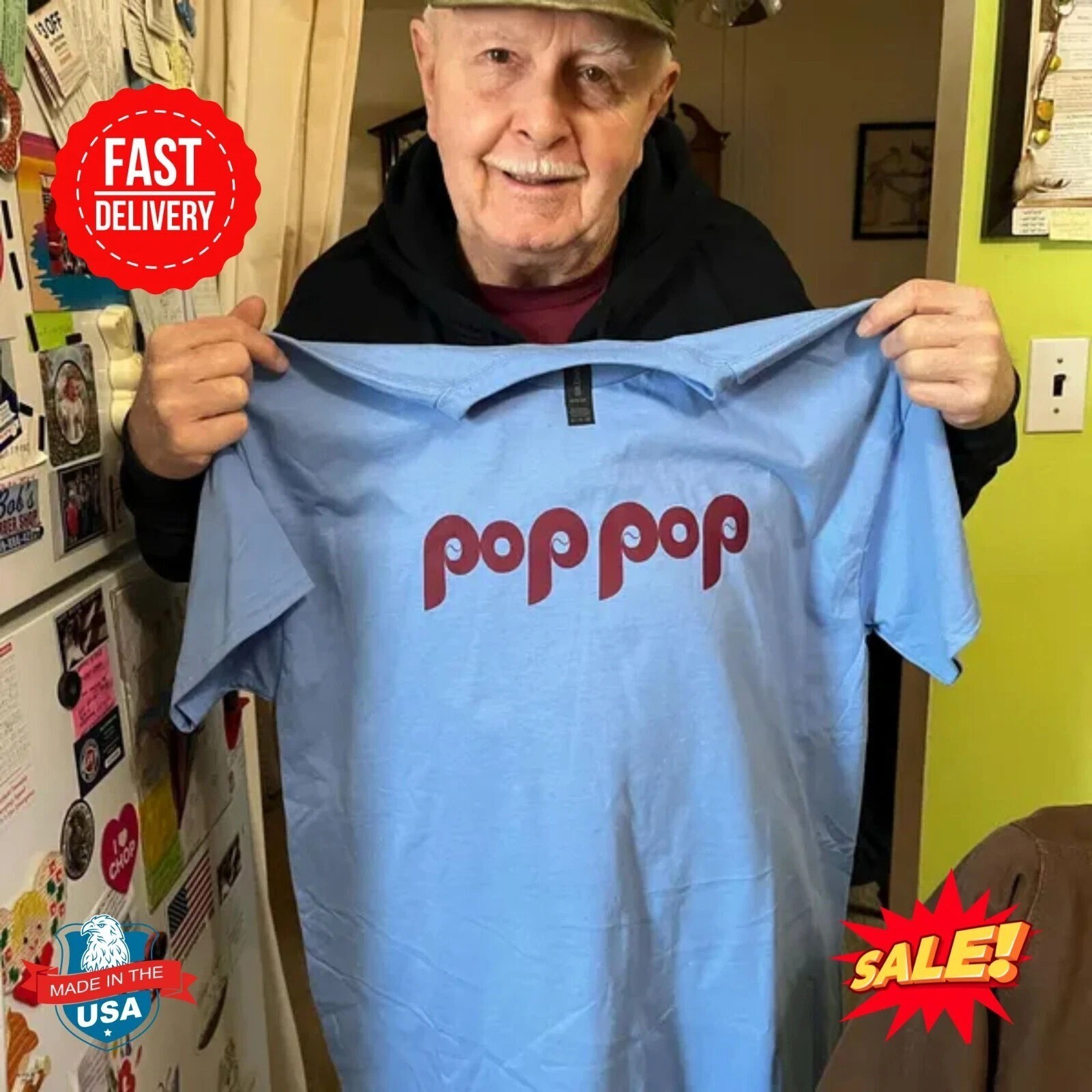 NEW!!! Phillie Poppop T-Shirt, Phillie Grandpa 2025 T-Shirt
