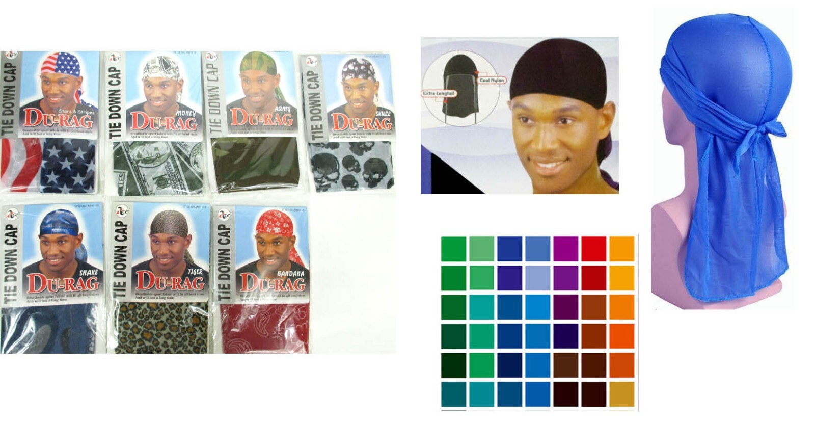 CHOOSE DESIGN— Light Soft Polyester Durag Head Wrap,