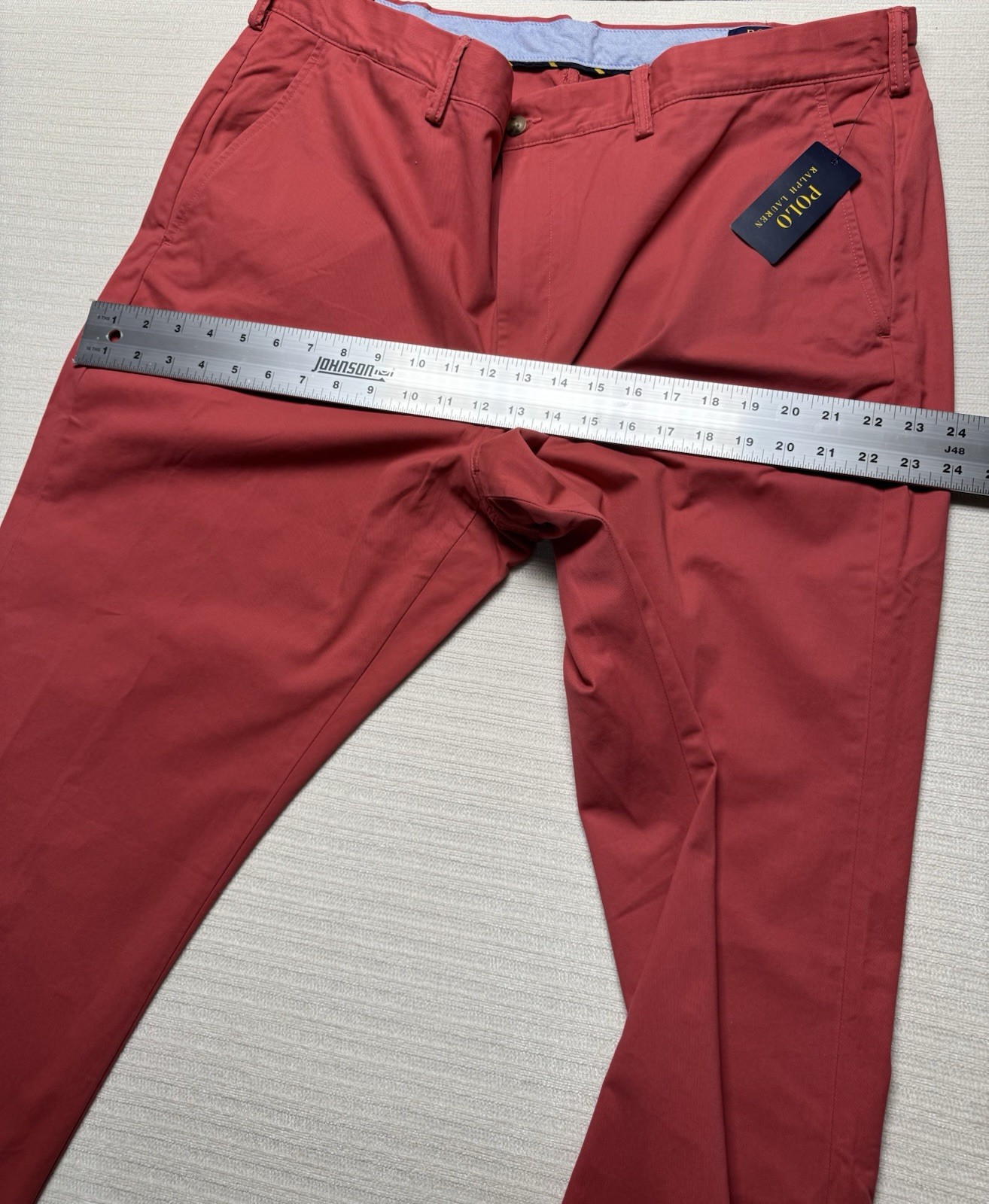 Polo Ralph Lauren Mens Stretch Straight Fit Chino Twill Pants Salmon/Red NWT