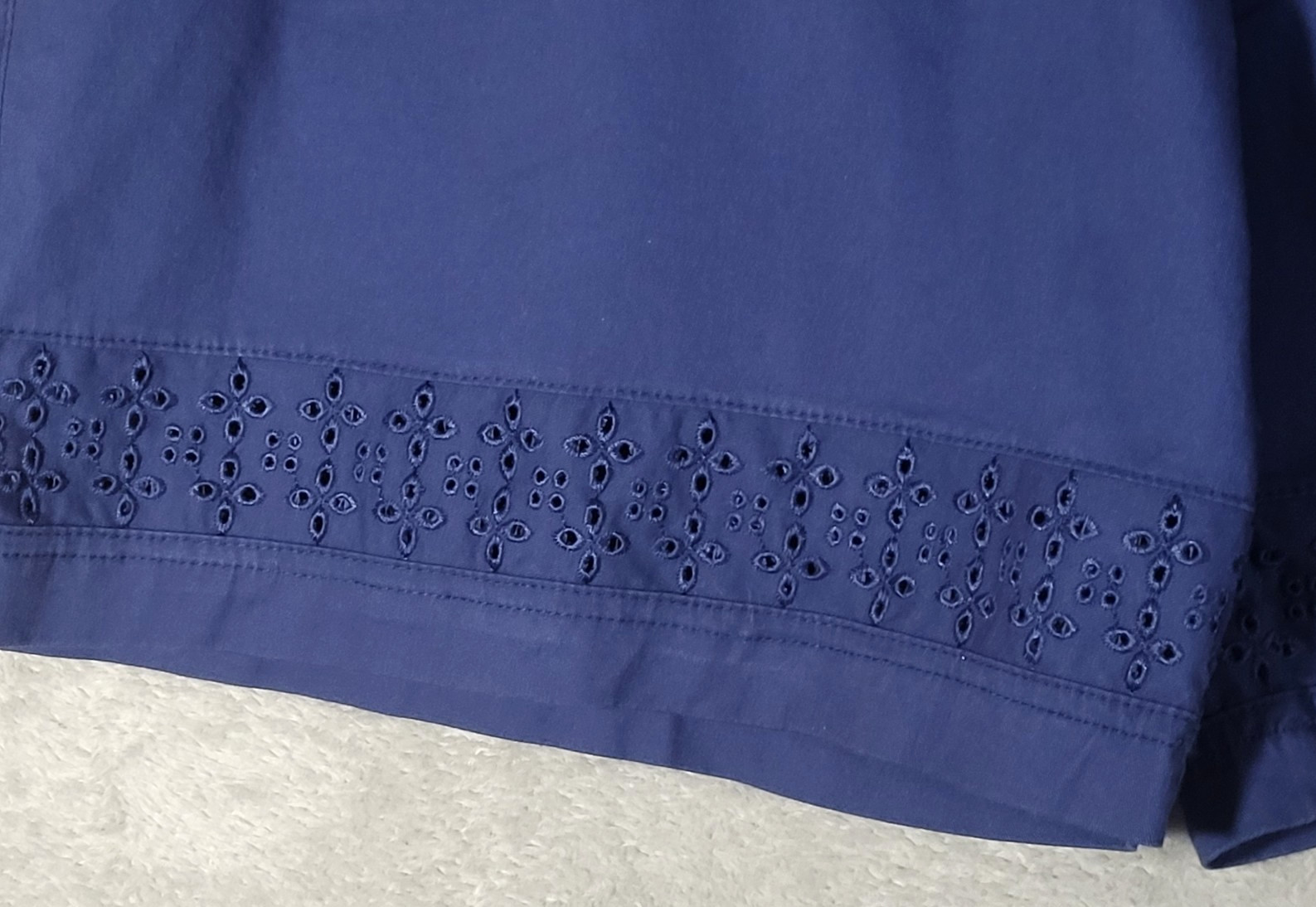 NWOT Old Navy Womens Drawstring Shorts 2XL Navy Blue Eyelet Trim Elastic Waist