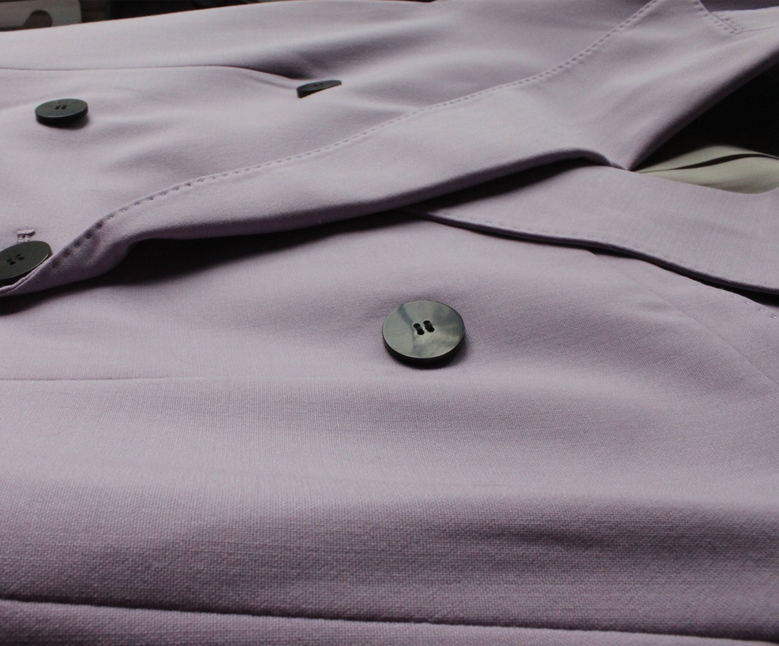THEORY Double-breasted Blazer, Wool-blended, Lavender, Size 0, Sale!