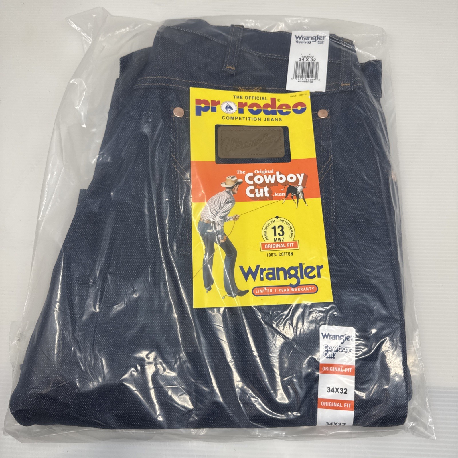 Wrangler Men’s 13MWZ Cowboy Cut Original Fit Jeans 34×32 Classic Western
