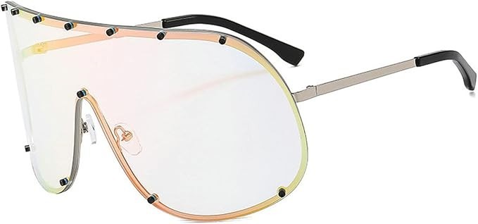 Fashion Oversized Luxury Sunglasses for Women Men One-piece Lens Frame Uv400 New