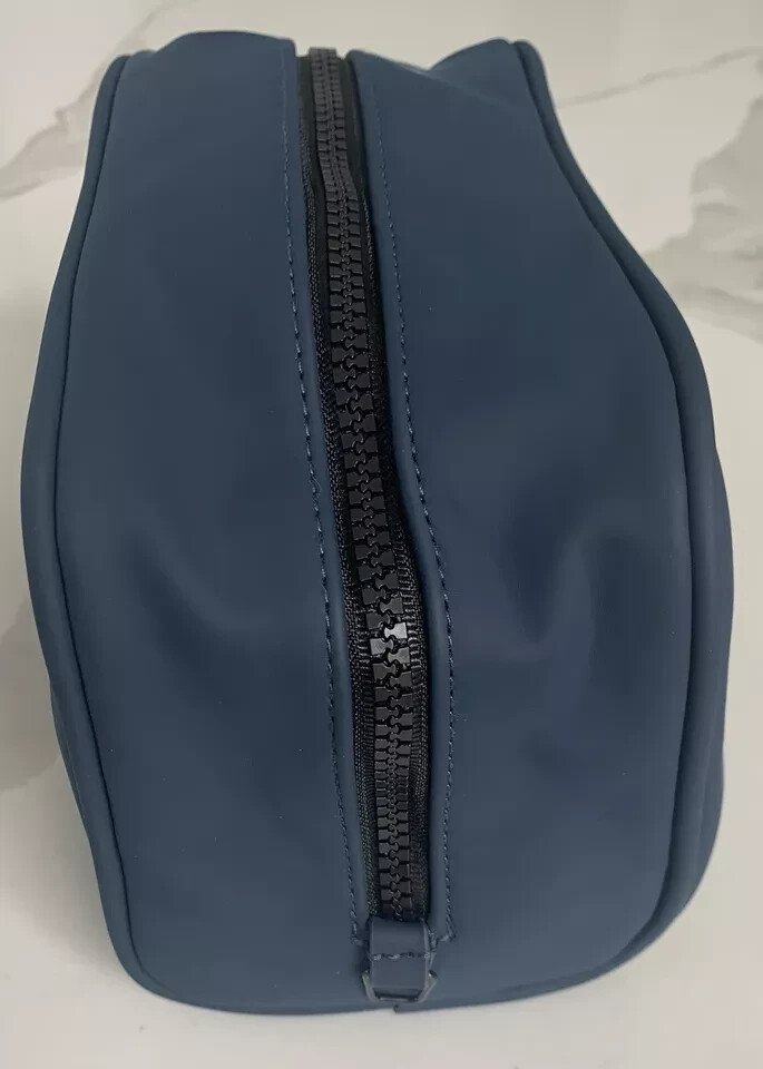 Yves Saint Laurent YSL Parfums Y Pouch slate blue faux leather travel Dopp Bag