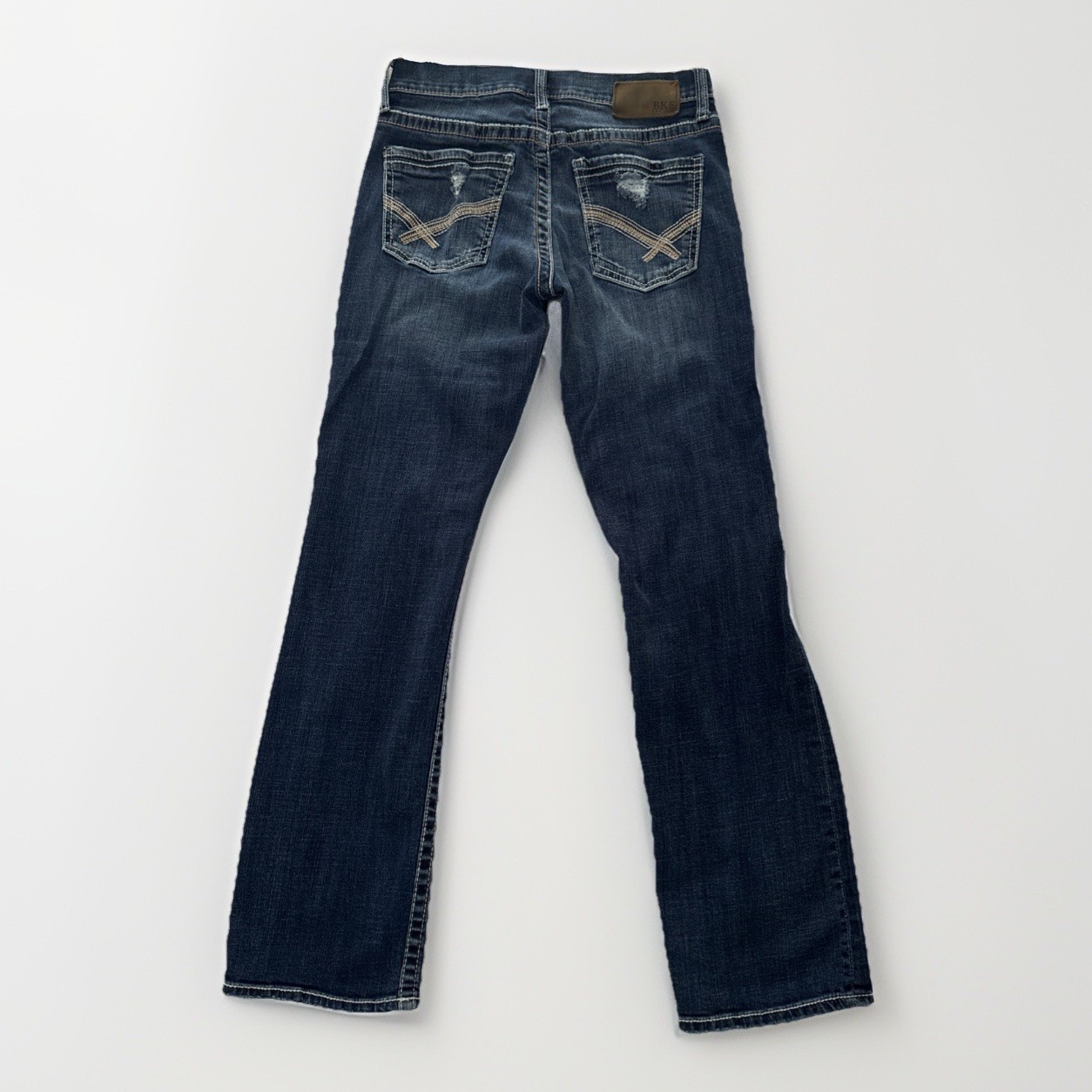 BKE Buckle Jake Jeans Men’s Size 30×32 Distressed Straight Leg Stretch Dark Wash