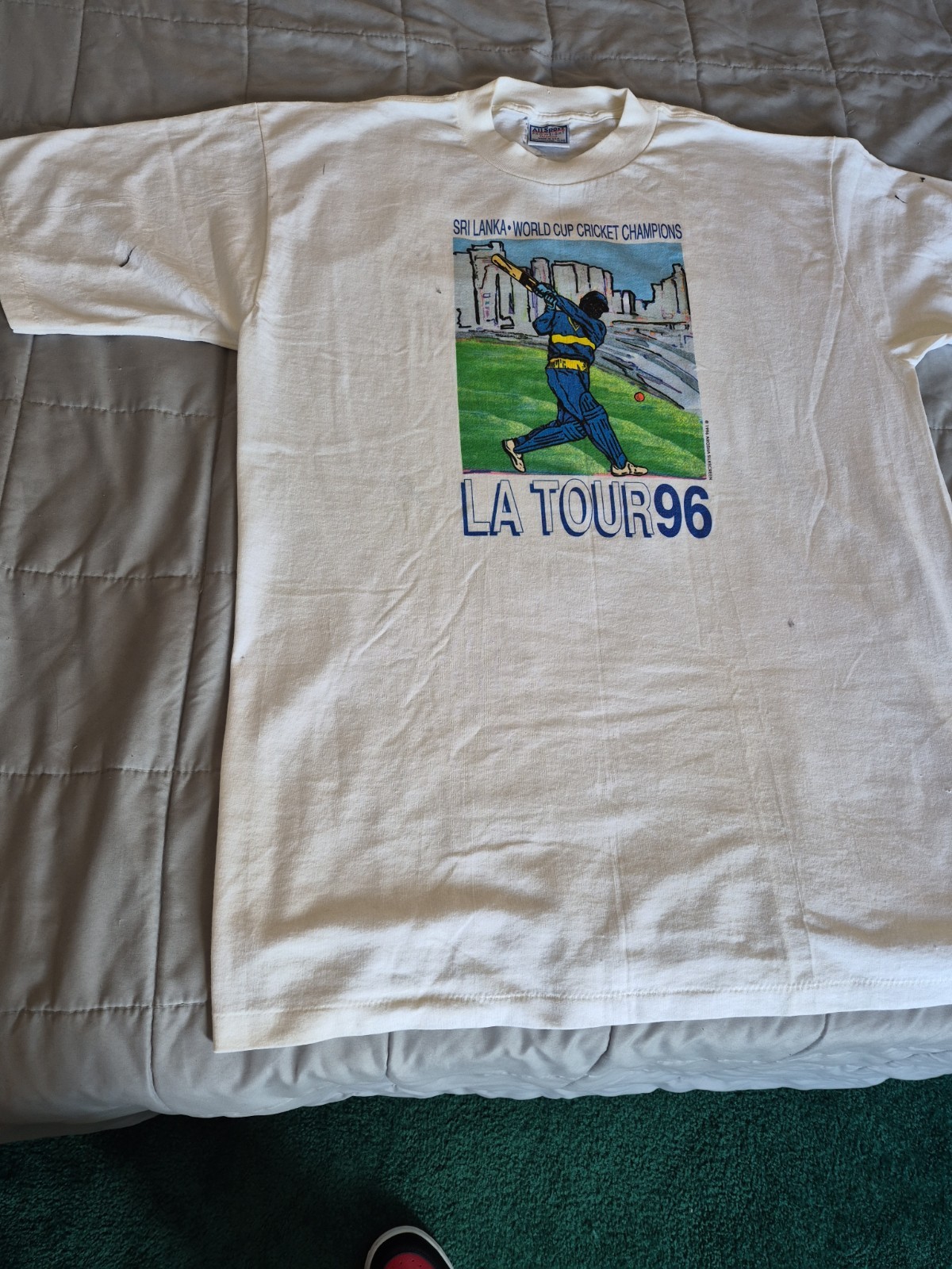 Vintage World Cup Cricket Champions Sri Lanka XL LA TOUR 96 Signatures On Back