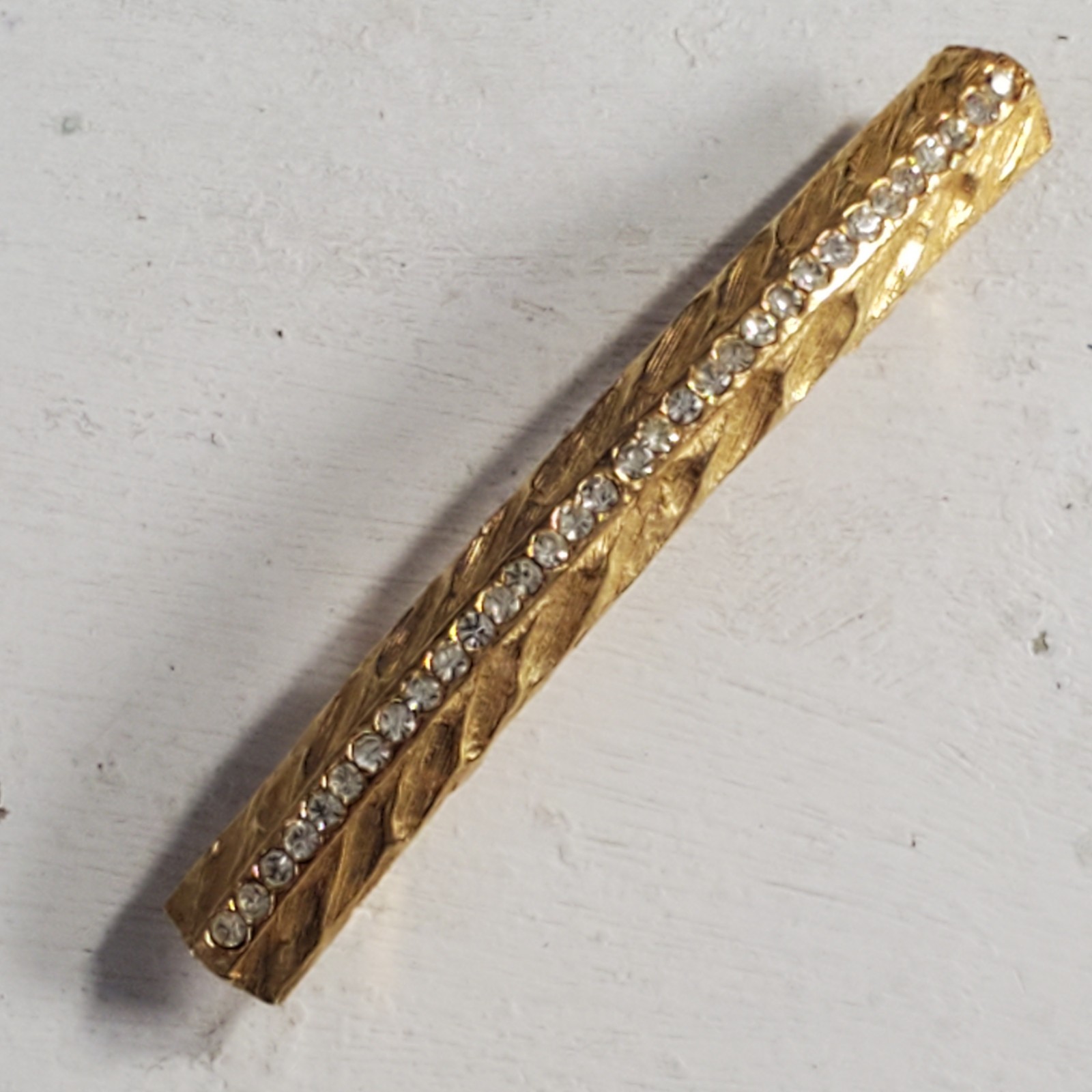 Hair Clip Barrette 3 Inch Gold Tone w/ Rhinestons , 1PCS