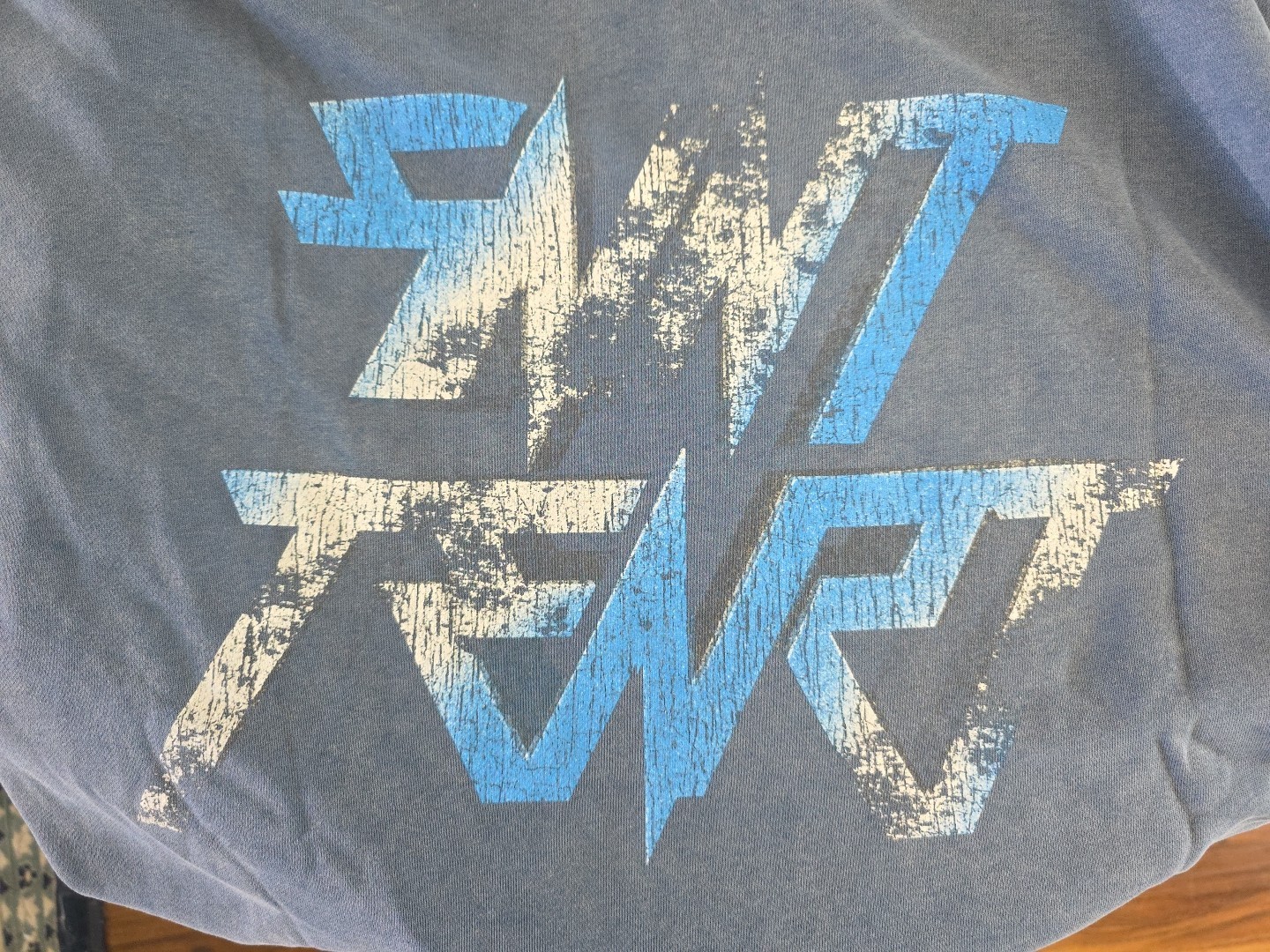 Saint Tears Chainsaw man over sized hoodie XL stone washed blue