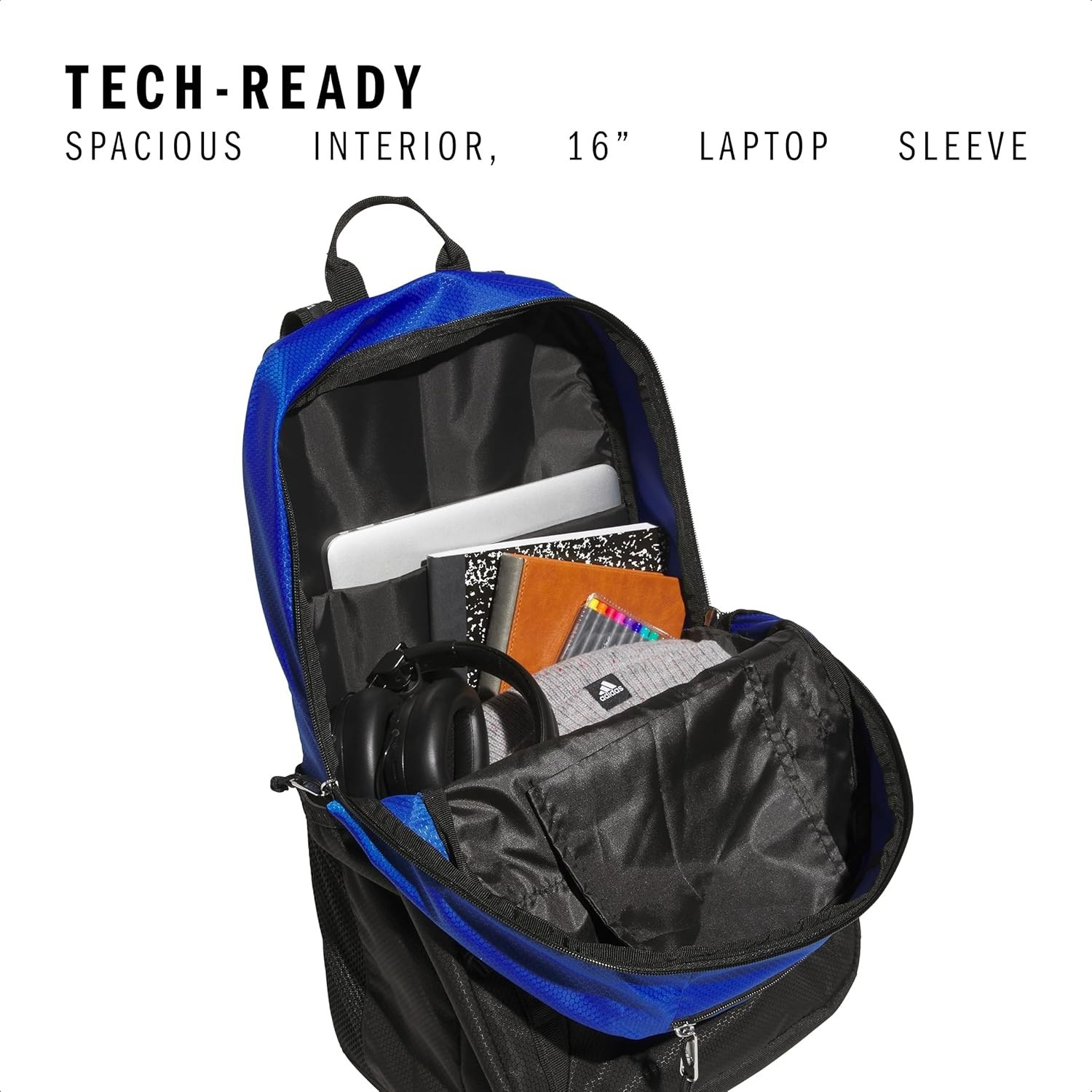 Adidas Excel 6 School Backpack Unisex 34L Blue JK3412 New