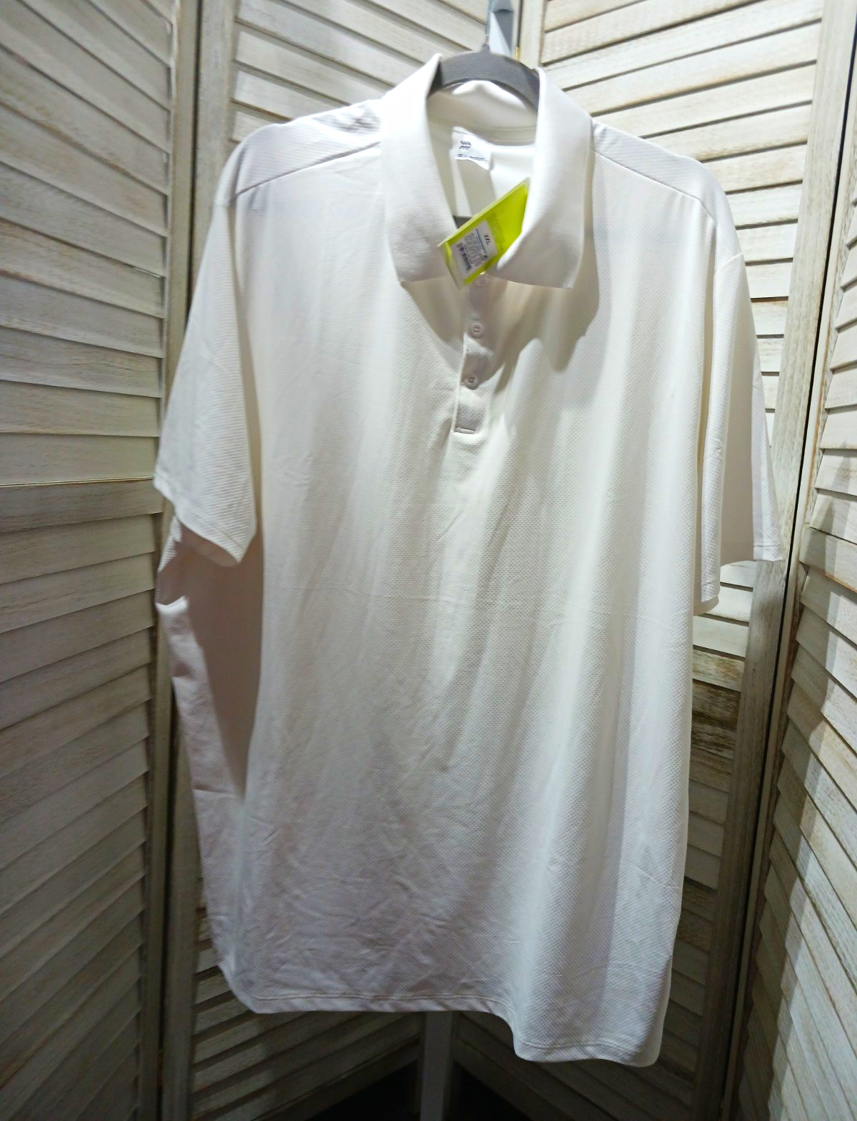 All in Motion Mens Polo Shirt Size XXL White Short Sleeve Quick Dry Wicking Golf
