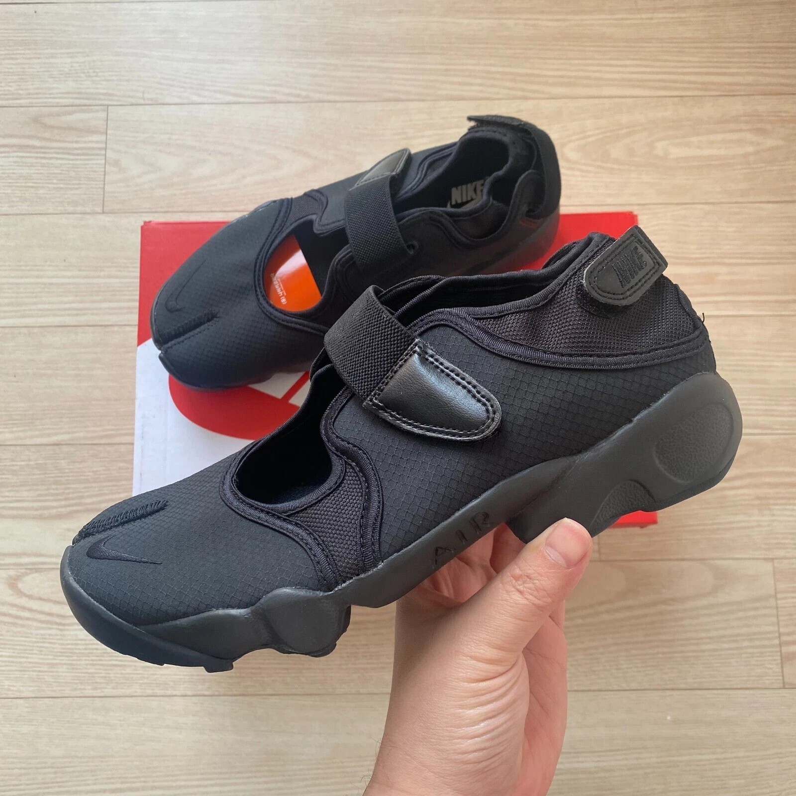 Nike Air Rift Breathe Black White Black Womens Sneakers Mary Jane DN1338-004
