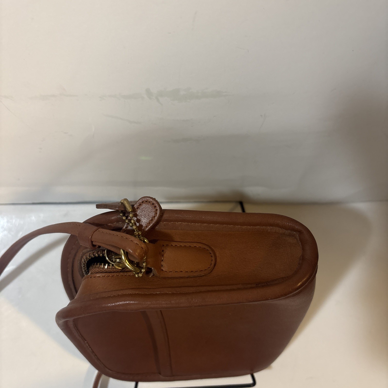 Vintage Coach Abbie Leather Crossbody Bag Glove British Tan Retro 6×6.5in