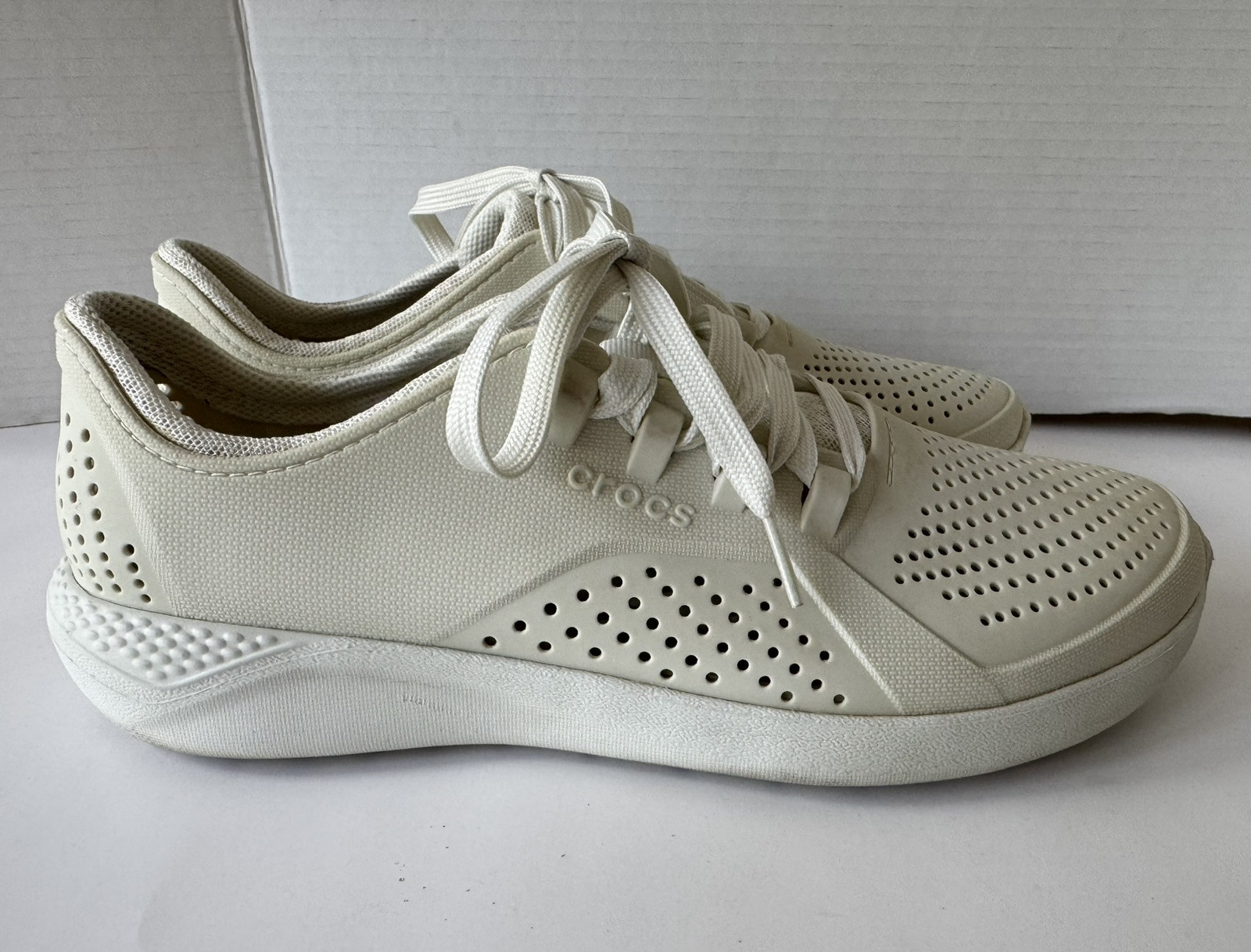 Crocs LiteRide 360 Pacer Almost White Ivory Shoes Sneakers Men’s 9 Women’s 11