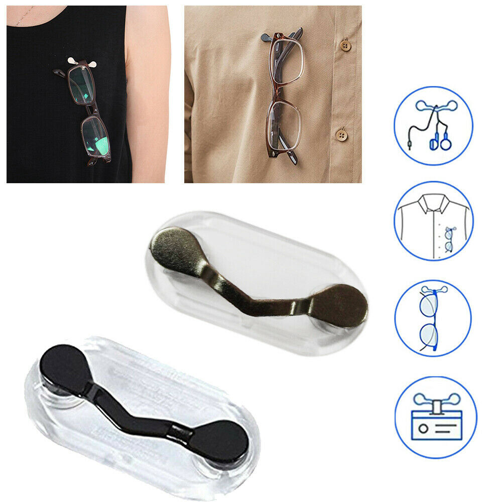 Magnetic Eye Glass Holder Spectacle Sunglasses Clip Badge Hang Magnet Hook Shirt