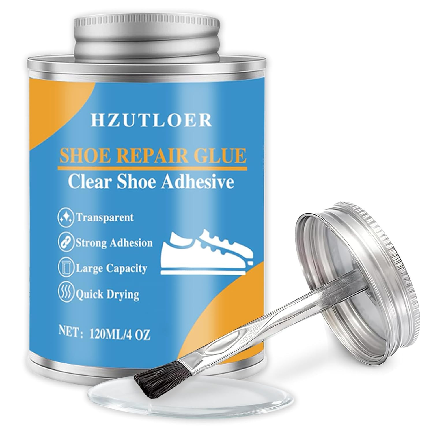 4OZ Shoe Repair Glue with Brush Applicator,Waterproof Strong Clear Shoe Adhesive