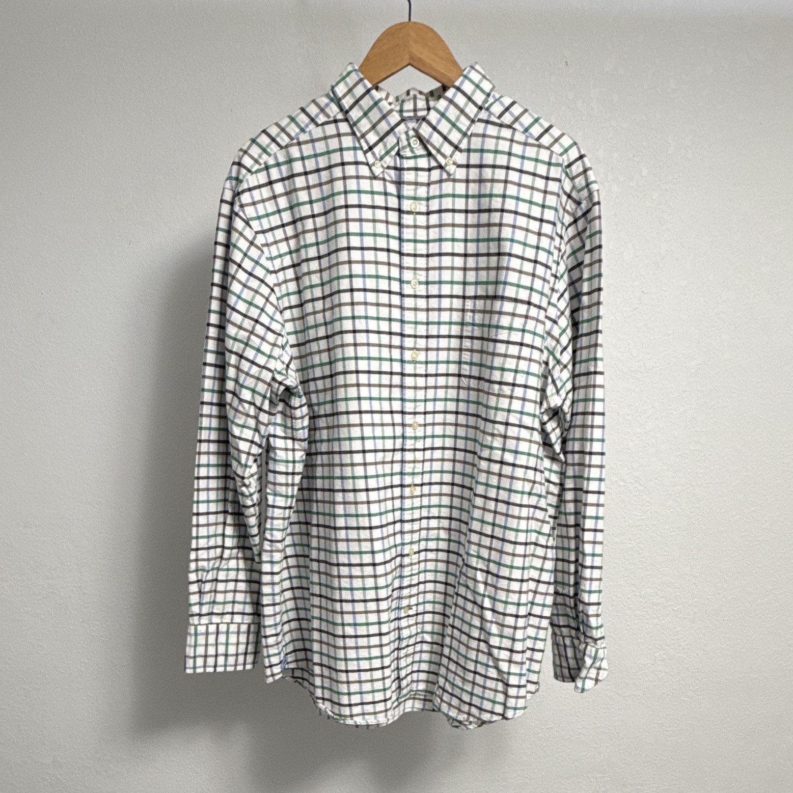 Cremieux Classics Mens Big & Tall XLT Plaid Long Sleeve Button-Down Cotton