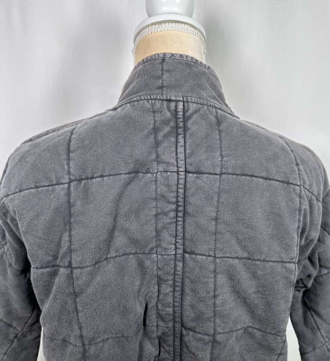 Chelsea & Violet Girls Junior Bomber Jacket Coat Medium Distressed Charcoal New