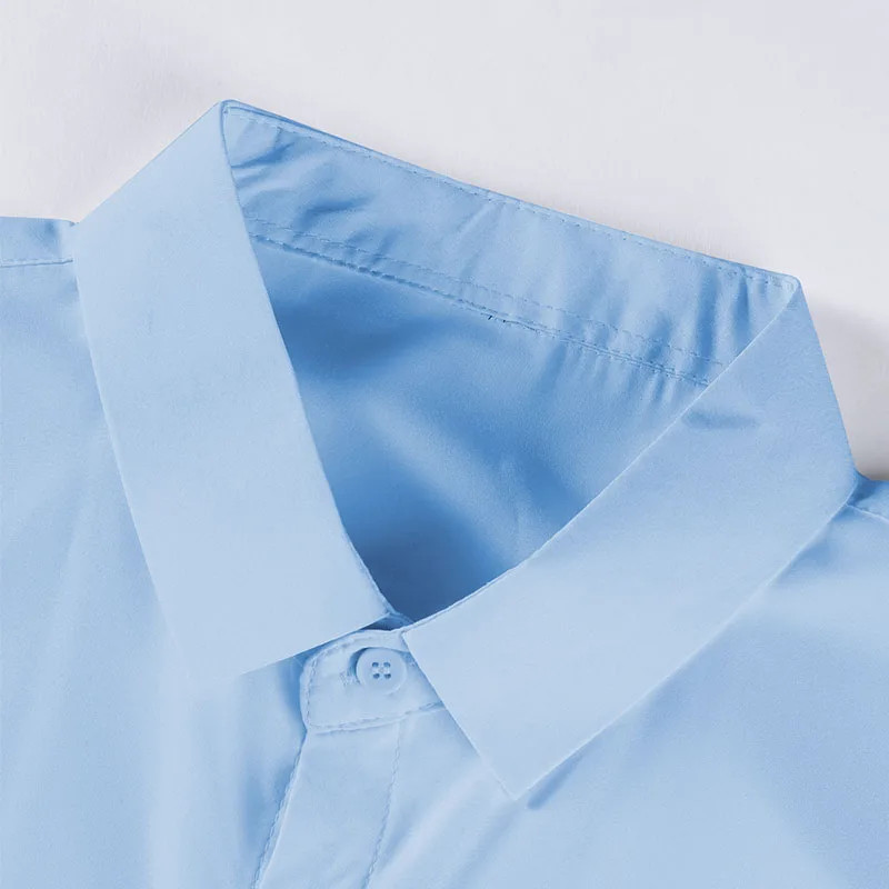New Men’s Business Casual Solid Color Short Sleeved Shirt for Summer Fashion No