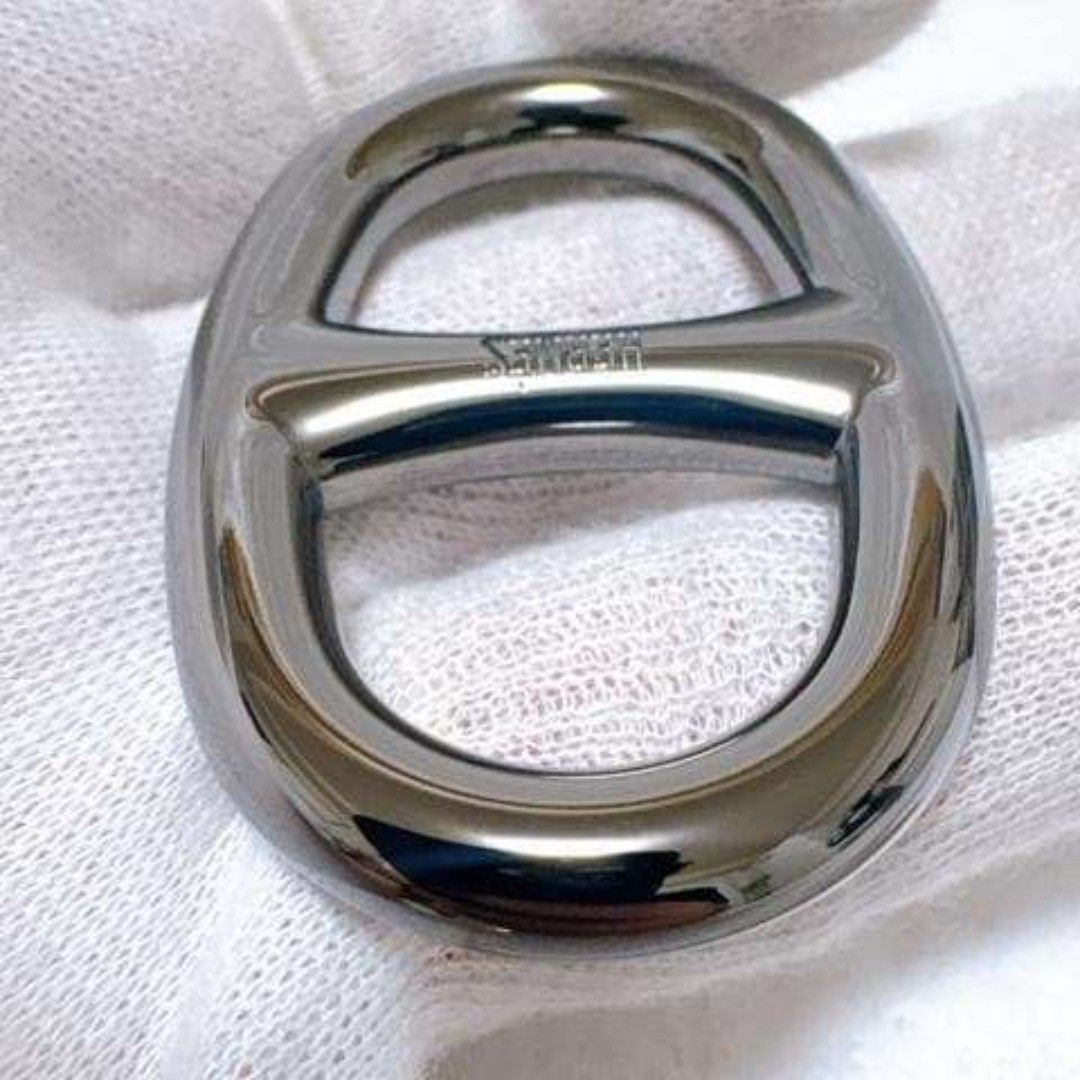 HERMES Sheen d’Ancre Scarf Ring Silver Jewelry Accessory 5.5cm x 3.6cm x 0.8cm