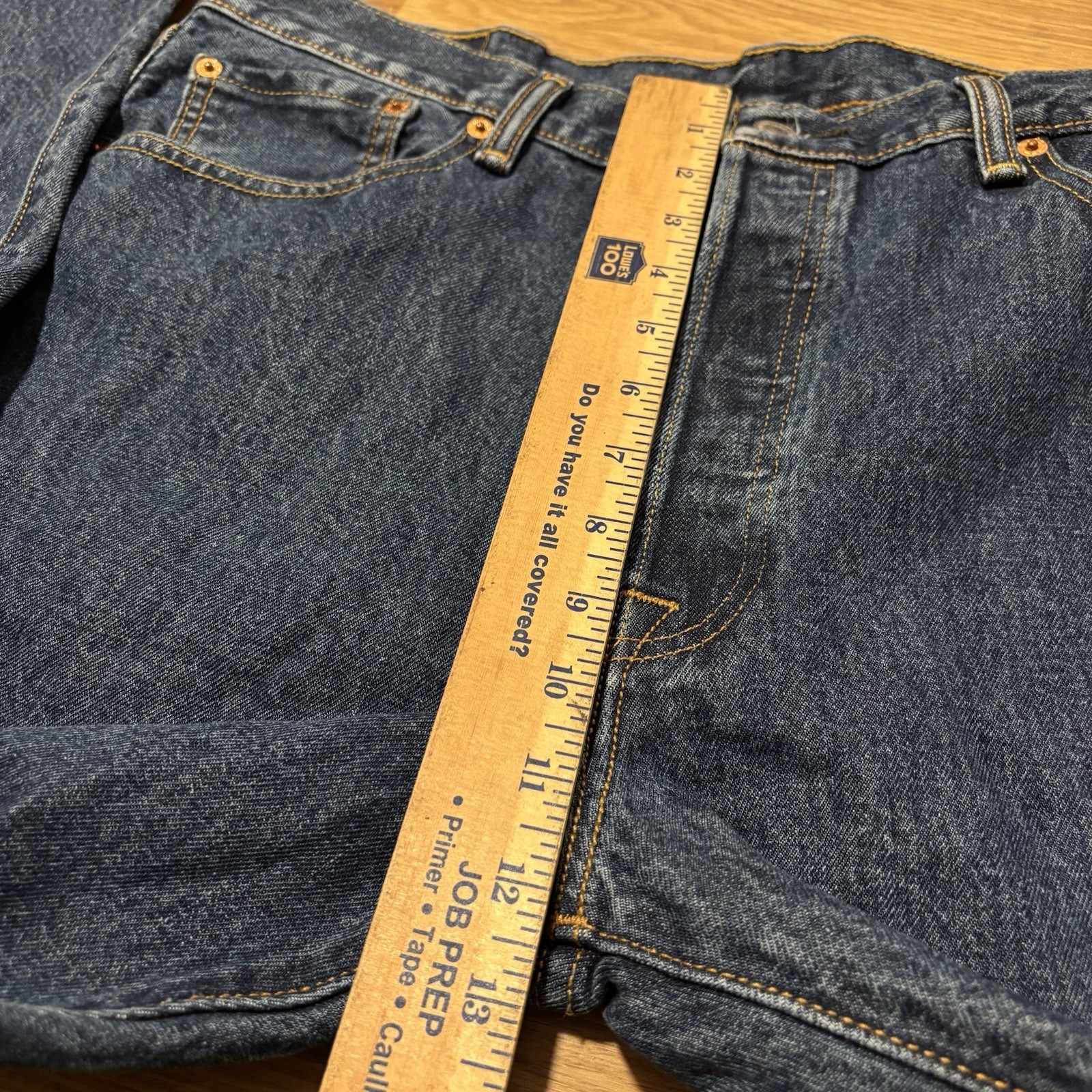 Levis 501 Jeans Men 38×36 Original Fit Blue Dark Stonewash Denim Button Fly 0194