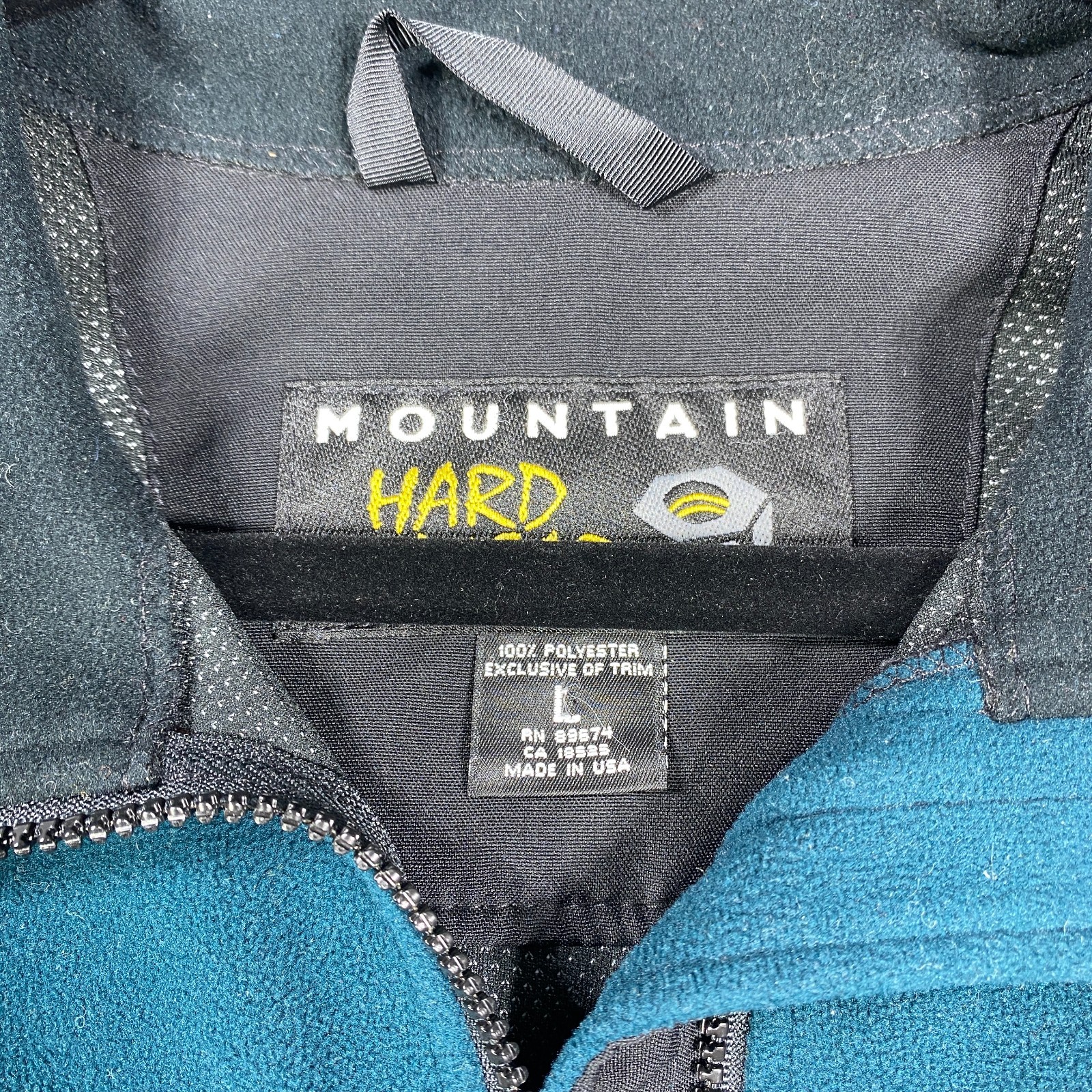 Mountain Hardwear Fleece Jacket Blue Mens Large Gore Windstopper Full Zip Pocket
