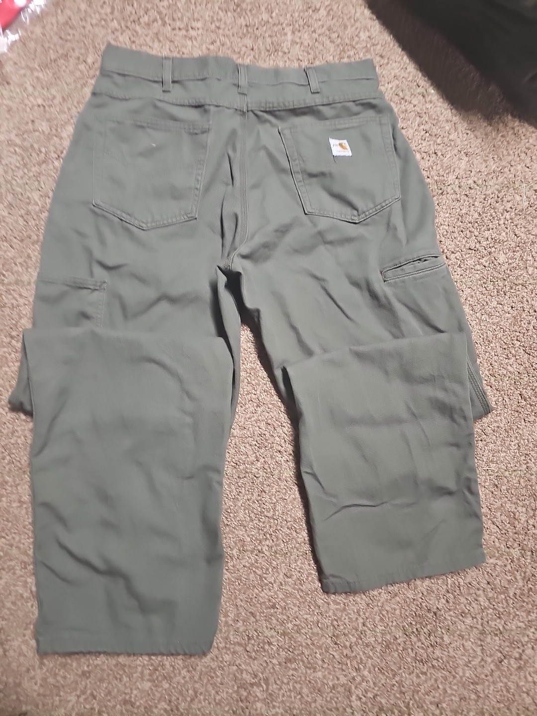 Carhartt FR Pants Men’s 34×32 Moss Green Midweight Canvas Flame Resistant Used