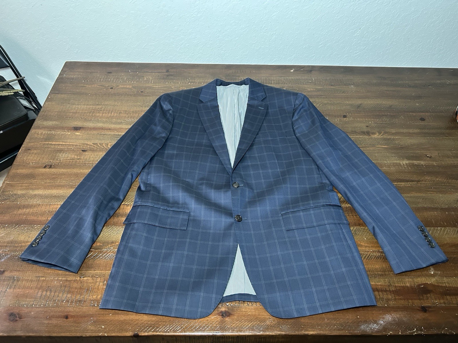 todd snyder Navy Mayfair Fit Blazer Suit Jacket 44R windowpane plaid wool Union