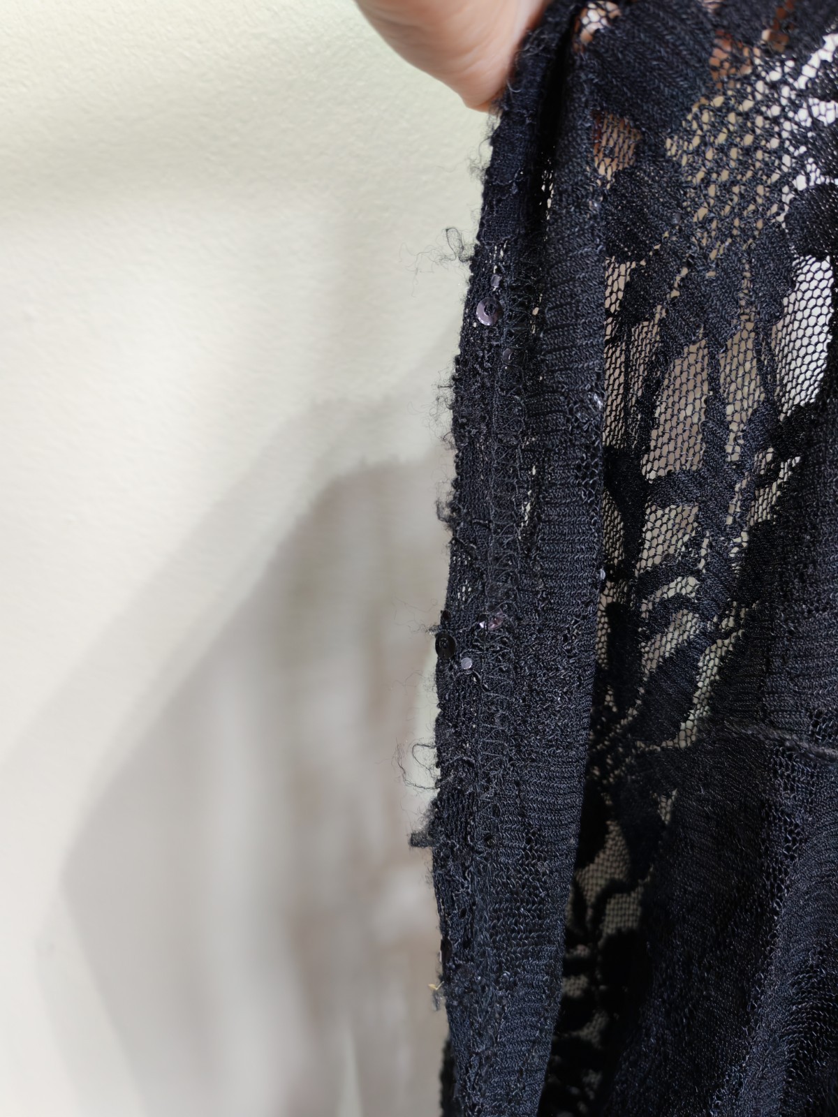 Quiz Black Sequin Lace Fishtail Long Maxi Dress 6 8 Prom Cruise Black Tie