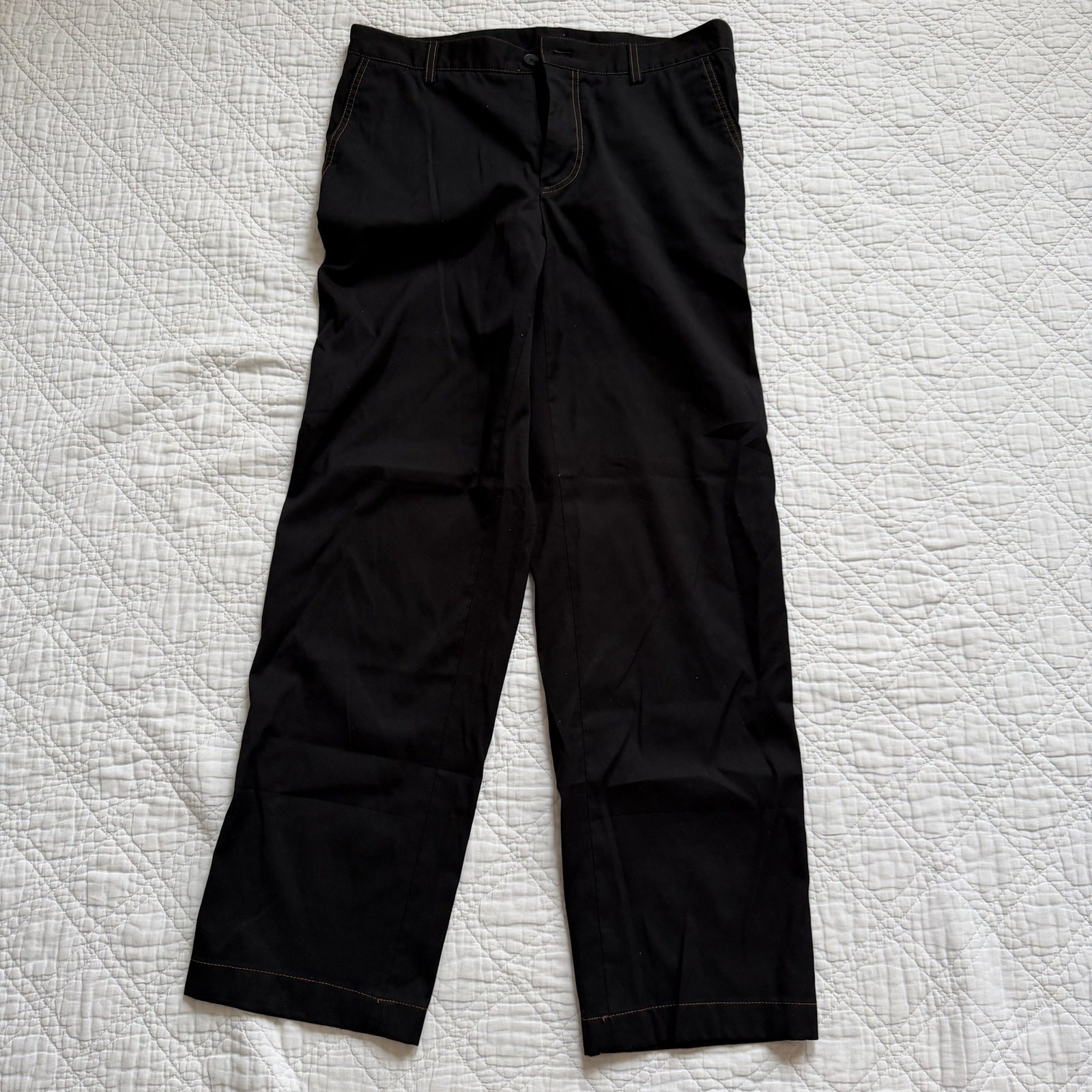 8 Seconds Contrast Stitch Relaxed Straight Pants Black Size 82 cm (32 in)