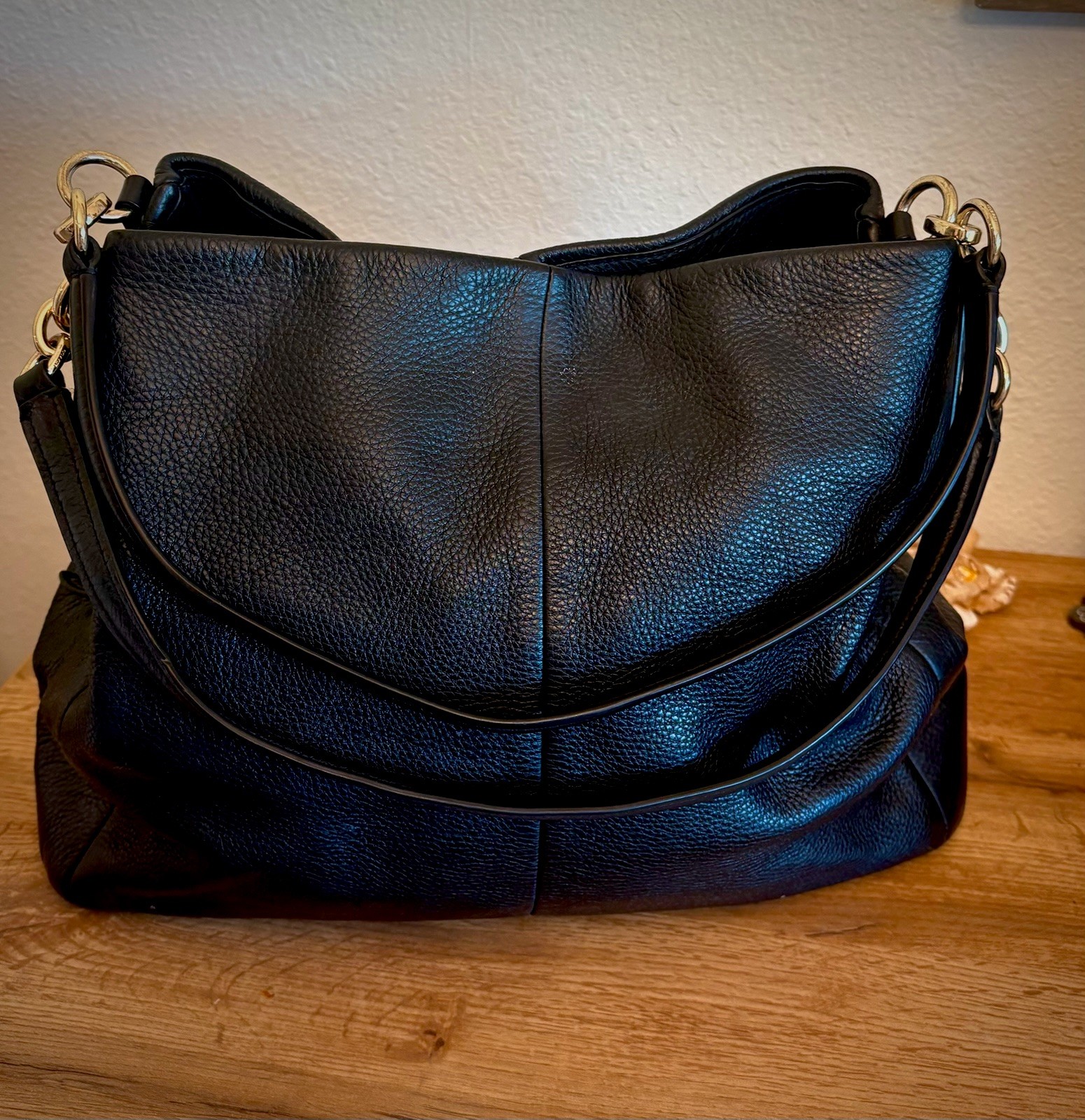 Coach Madison Phoebe Black Pebbled Leather 3 Compartments Shoulder Bag