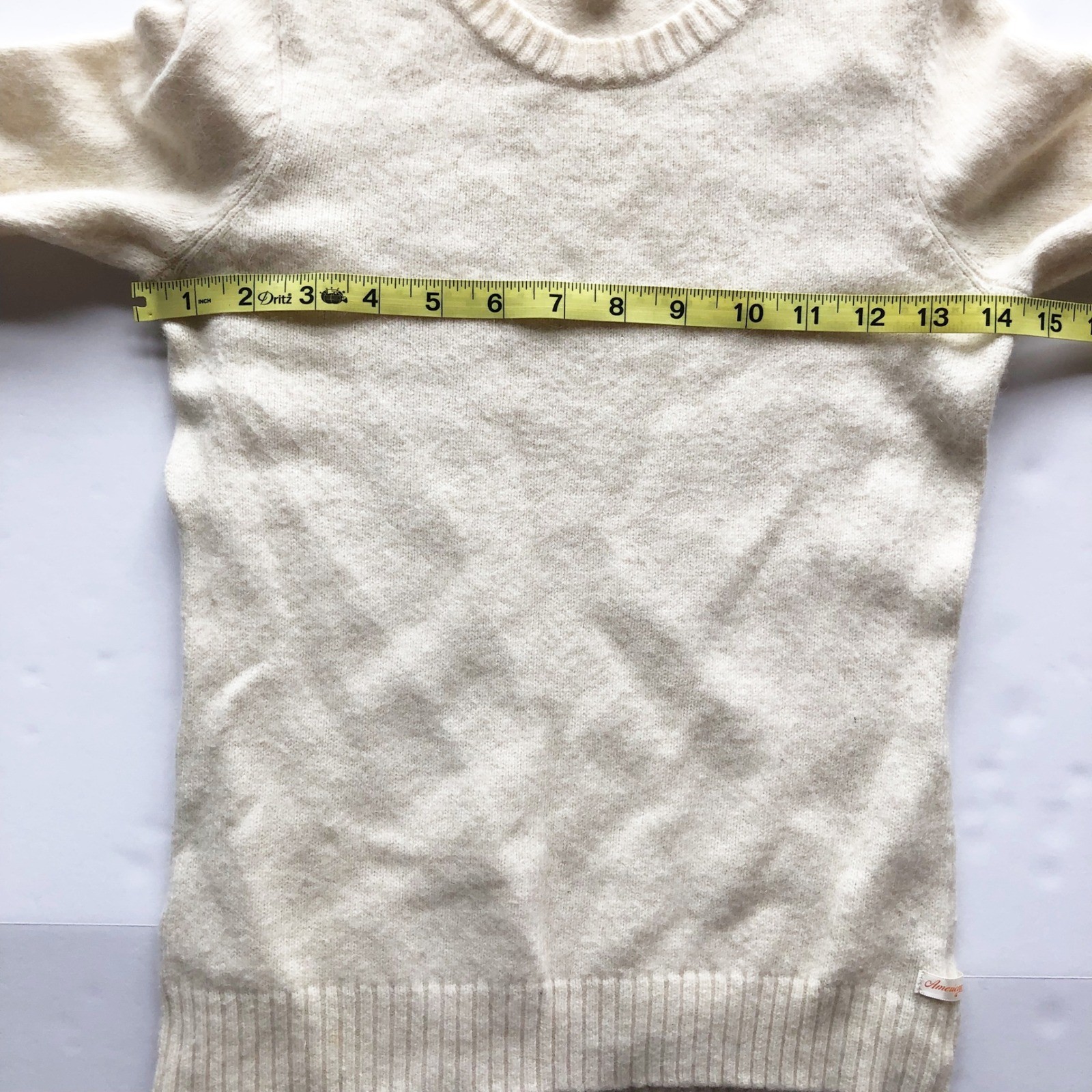 American Eagle Sweater Womens Small Vintage Y2K Cream Angora Wool Cashmere