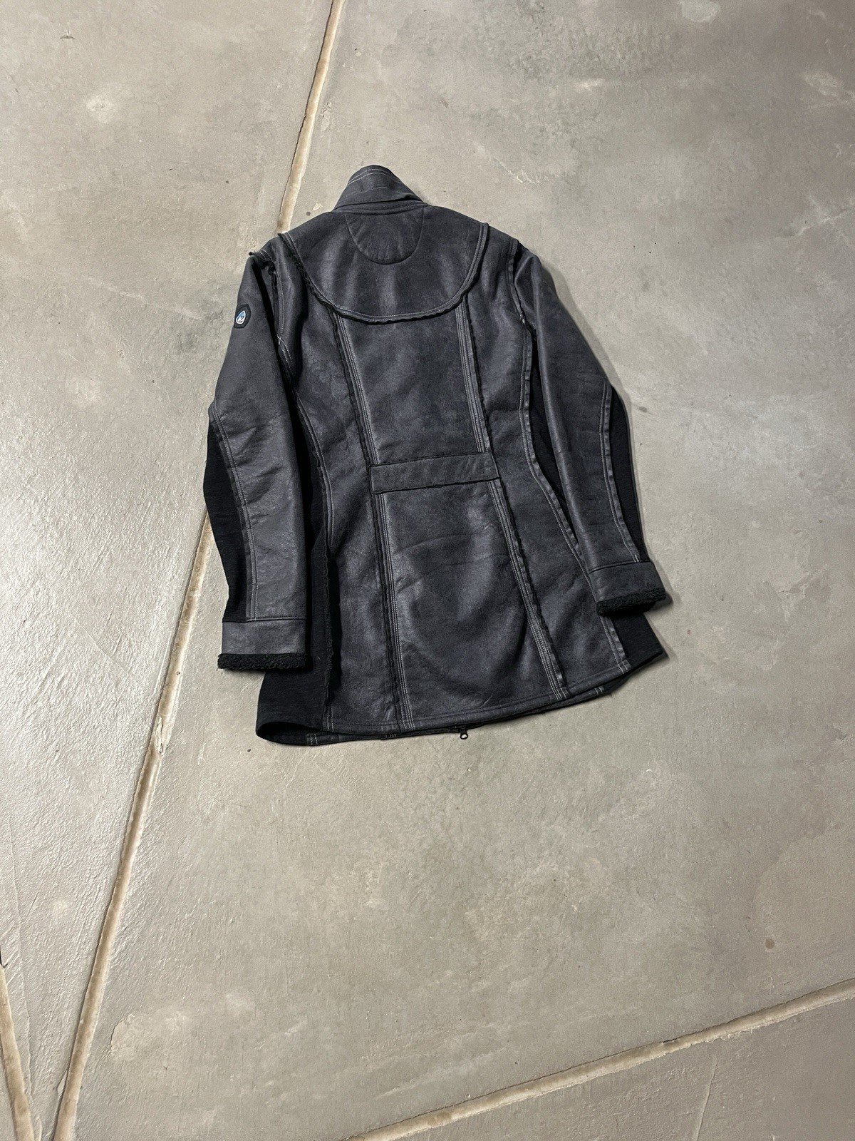 Women’s black kuhl Dani Sherpa trench coat Fleece Lined Size XL