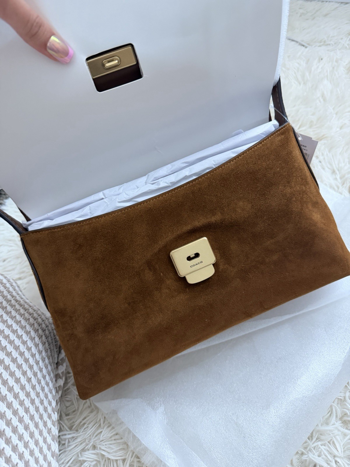 Coach Suede Chelsea Shoulder Bag 30 CDS59 B4WBR_NWT_Expedited