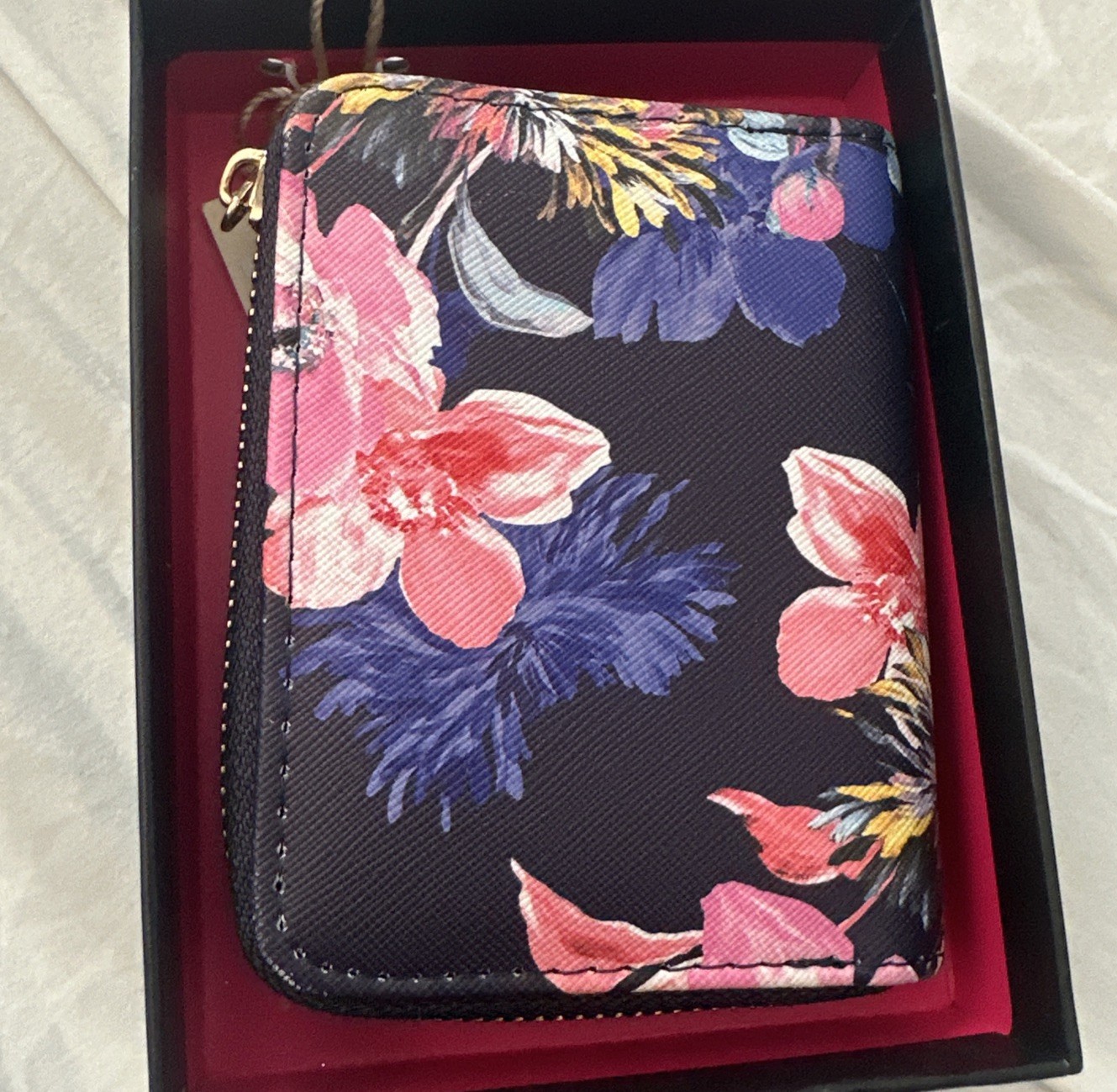 Trina Turk Floral Print Multicolored Zip Around Wallet NWT