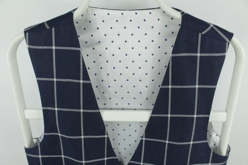 Men Corneliani Vest Navy Lino/Cotton/Silk Blend